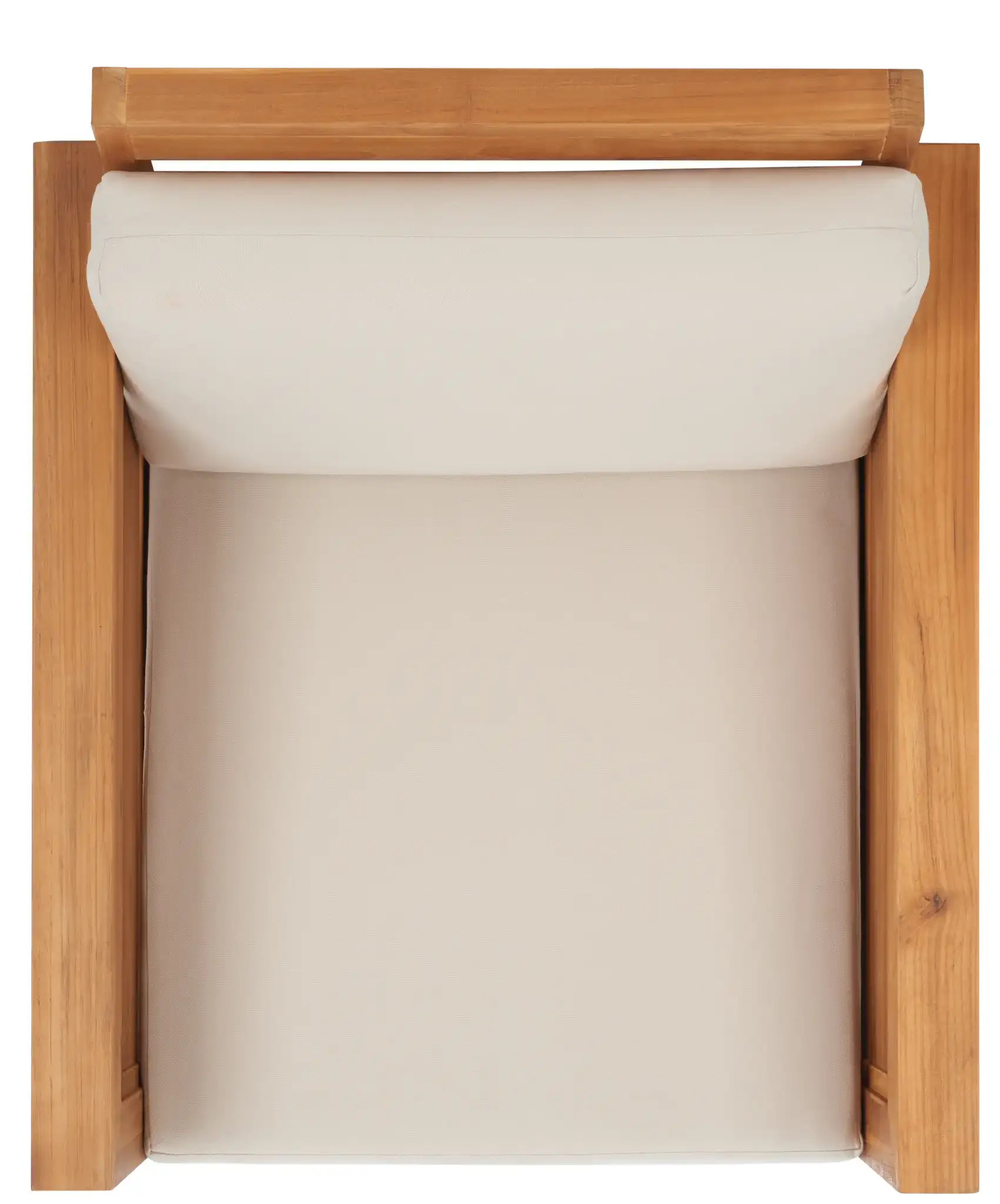 Molokai Teak Patio Chair in Natural / White, detail view
