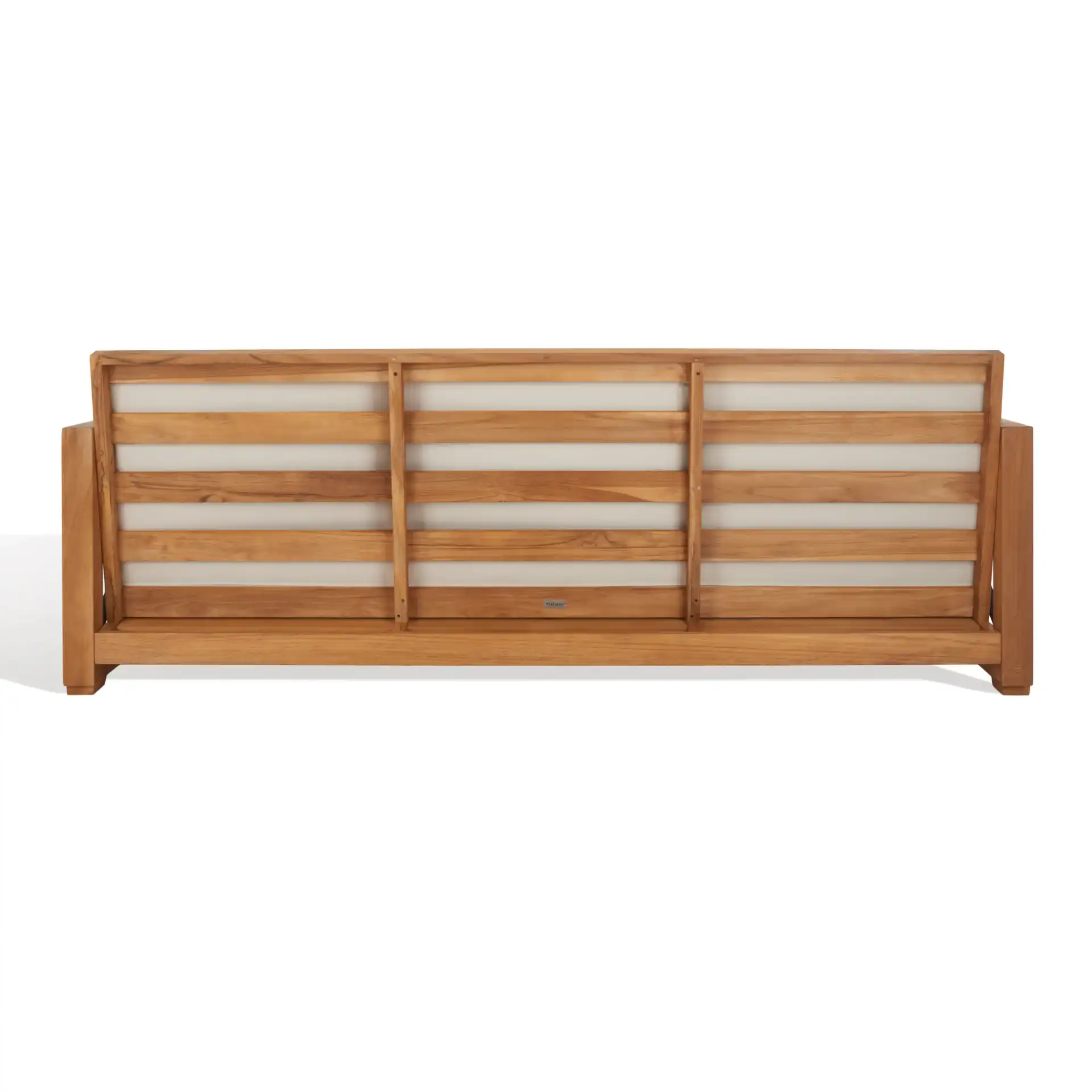 Andros Teak Patio Sofa in Natural / Beige, detail view