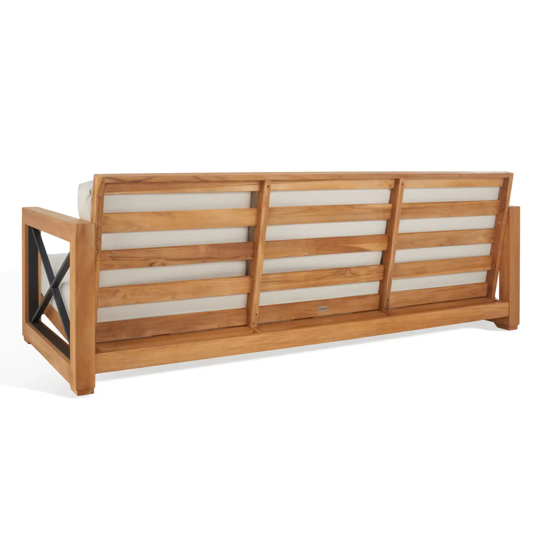 Andros Teak Patio Sofa in Natural / Beige, detail view