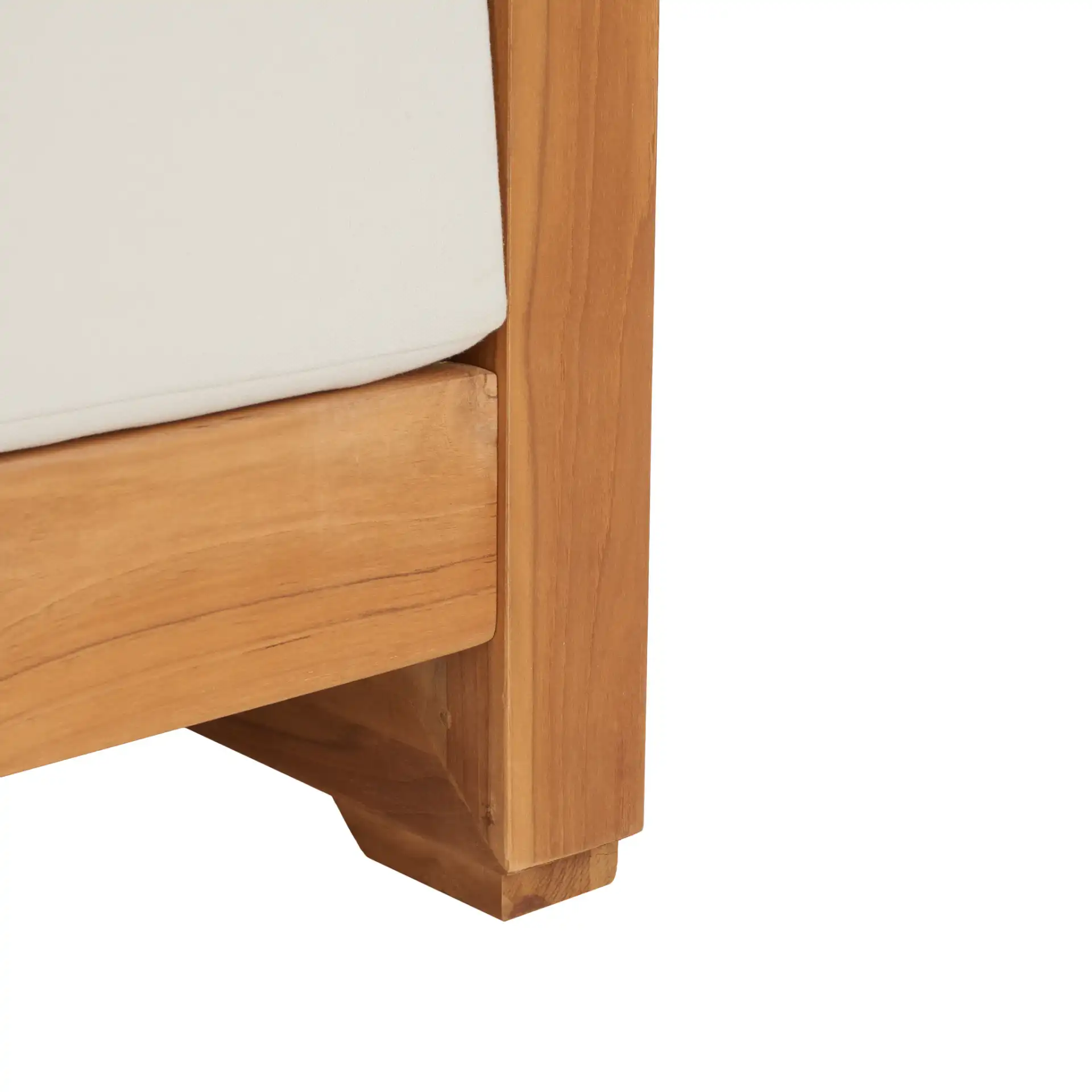 Andros Teak Patio Sofa in Natural / Beige, detail view