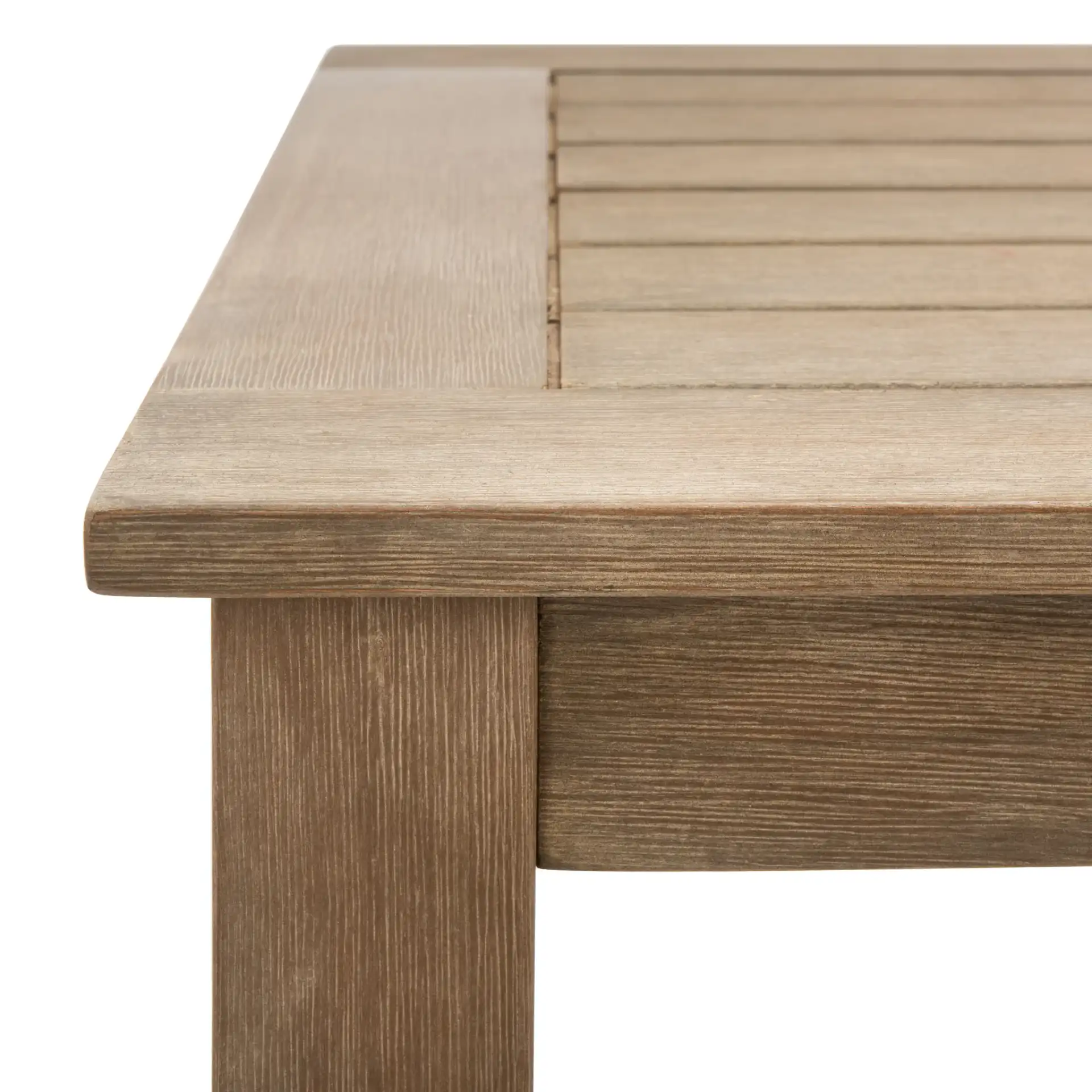 Santa Cruz Patio Coffee Table in Natural in a styled room