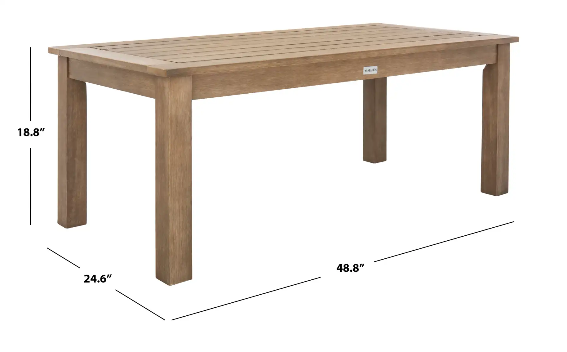 Santa Cruz Patio Coffee Table in Natural, detail view