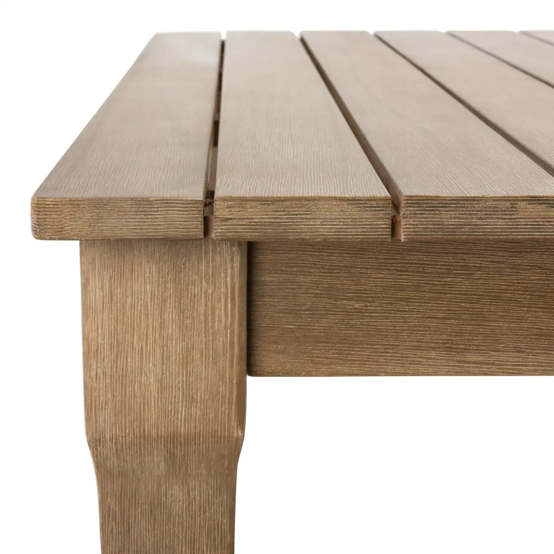 Dominica Outdoor Dining Table in Natural in a styled room