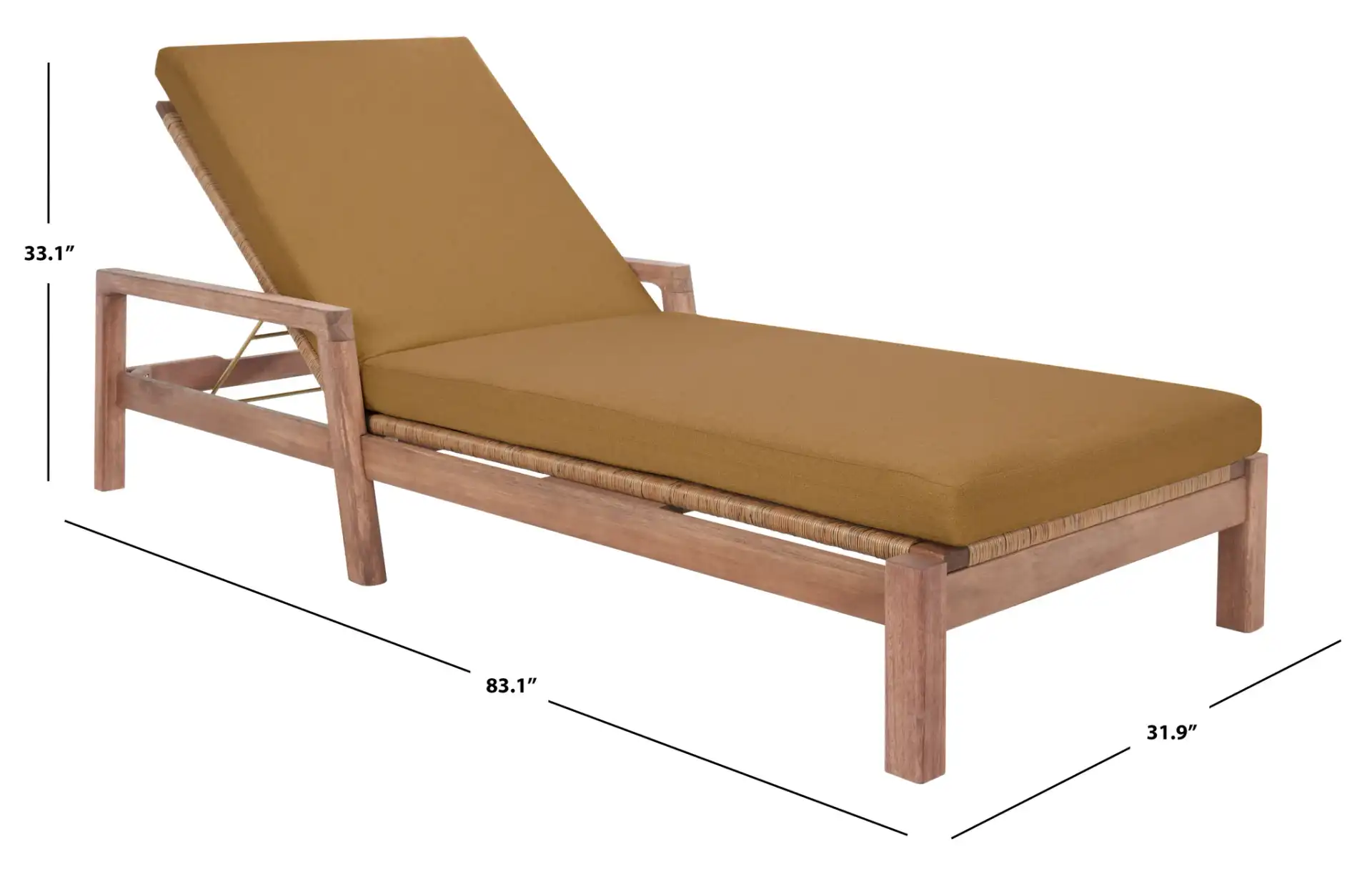 Donnamaria Wicker Sun Lounger in Natural / Brown, detail view