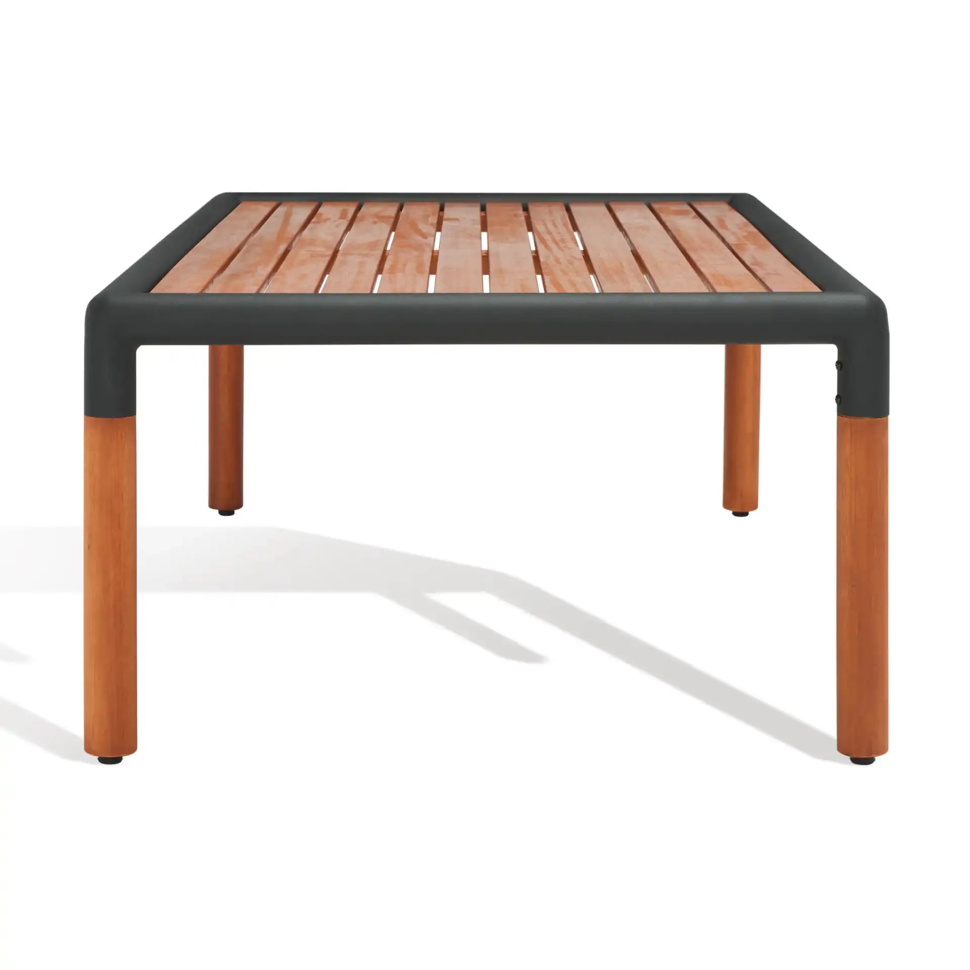 Tommy Metal & Wood Coffee Table in Black / Natural, detail view