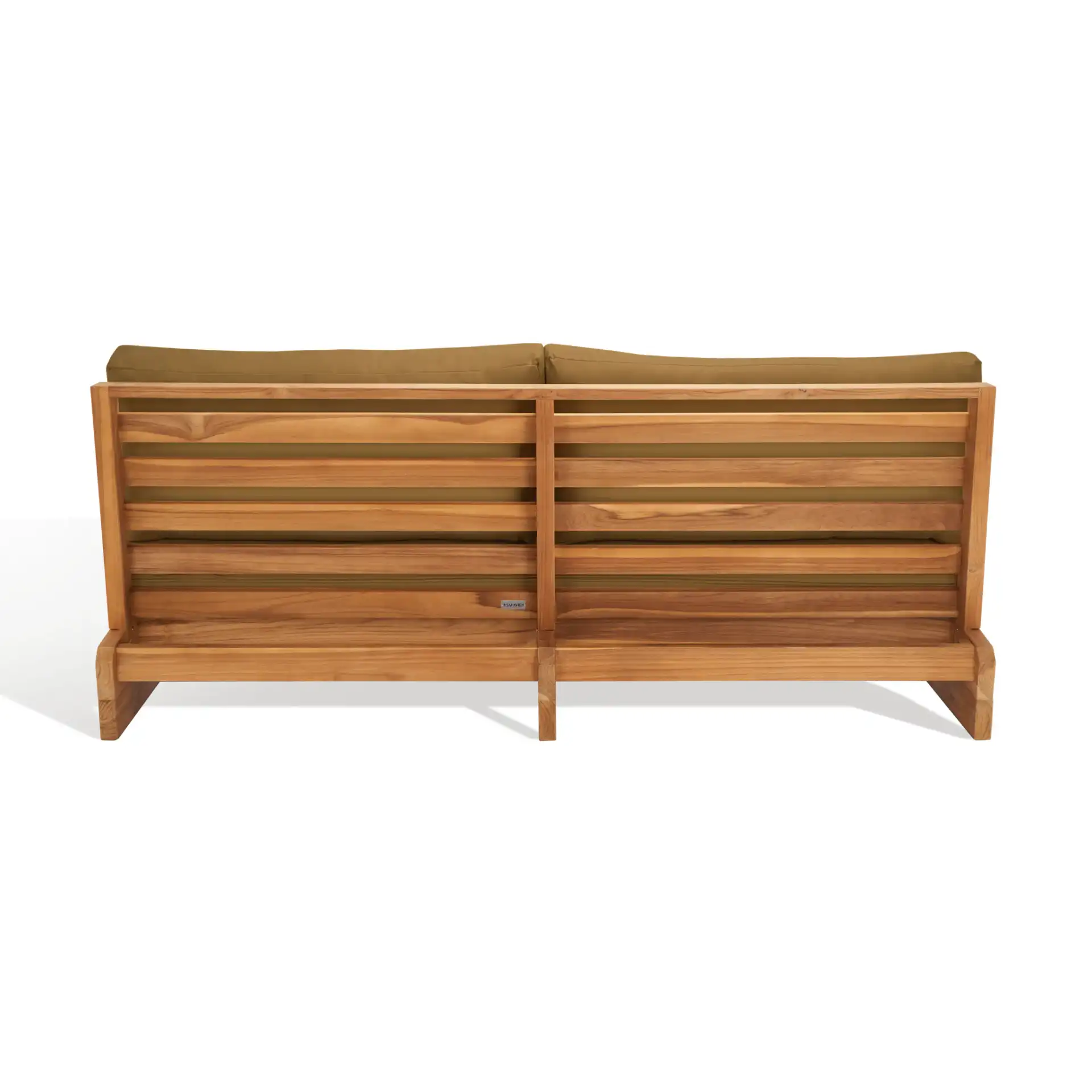 Julianne Teak Patio Sofa in Natural / Brown, detail view
