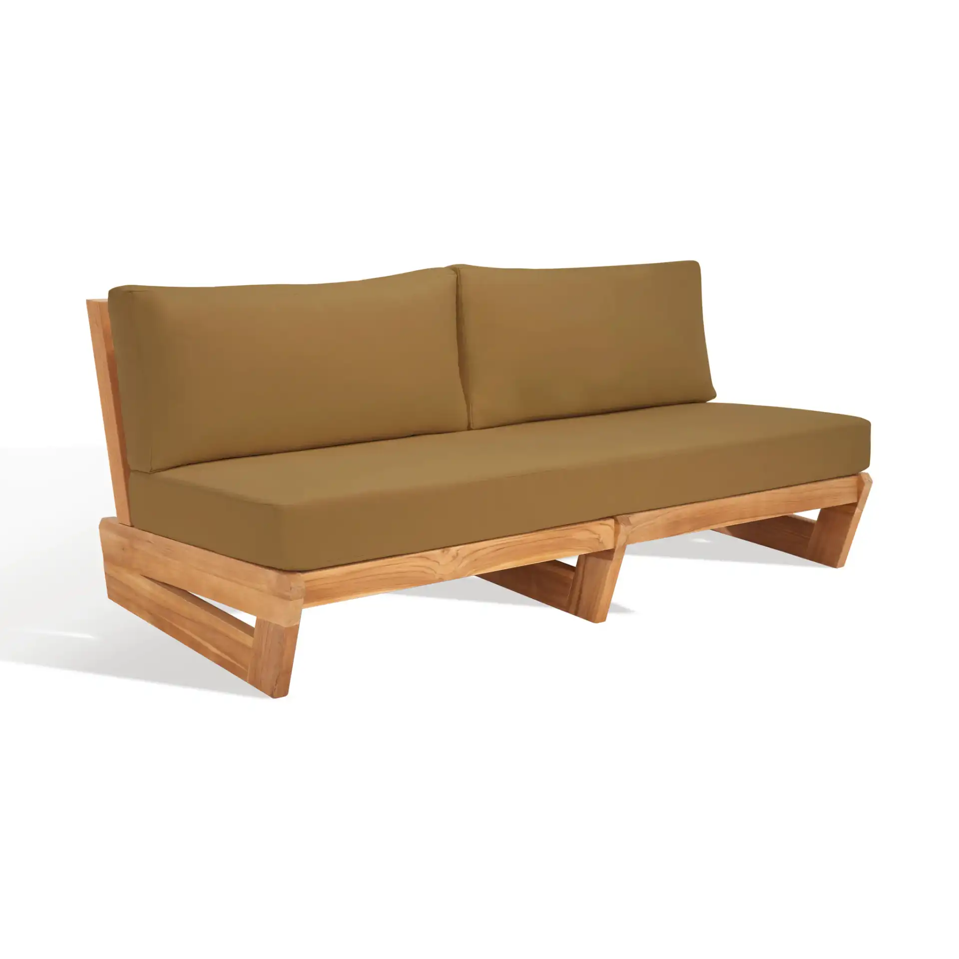 Julianne Teak Patio Sofa in Natural / Brown, detail view