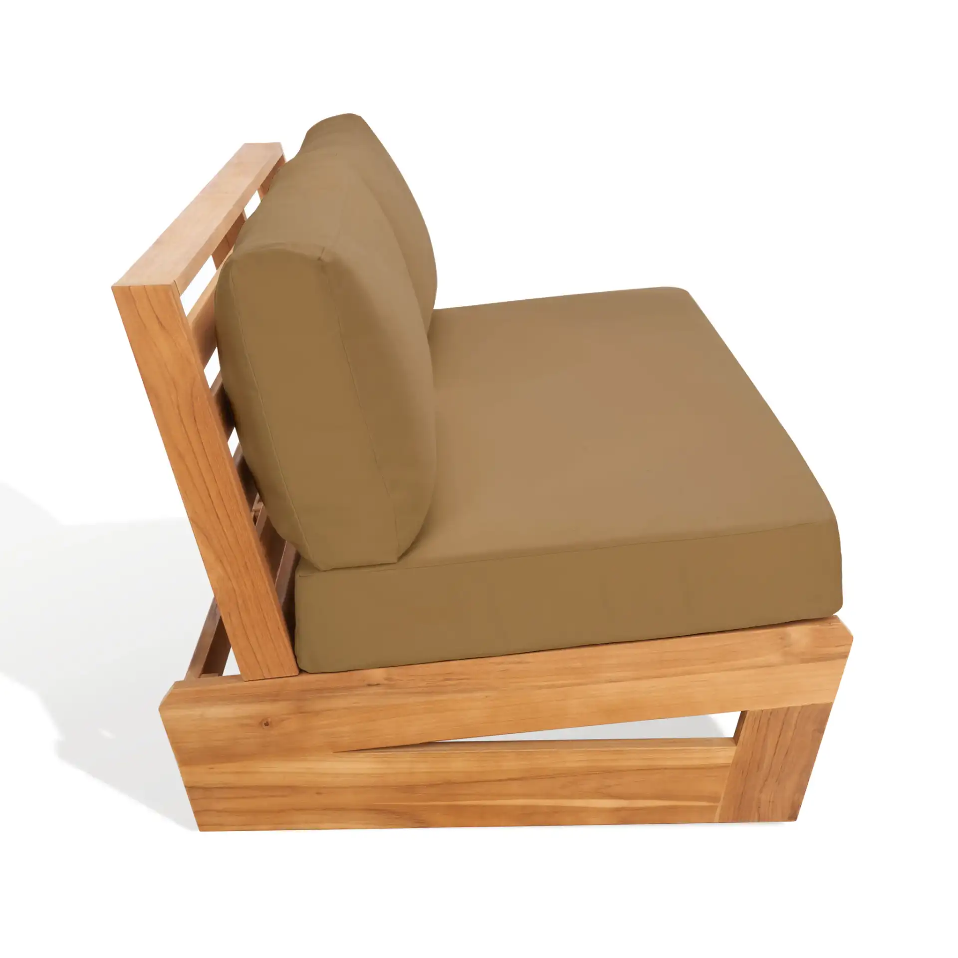 Julianne Teak Patio Sofa in Natural / Brown, detail view