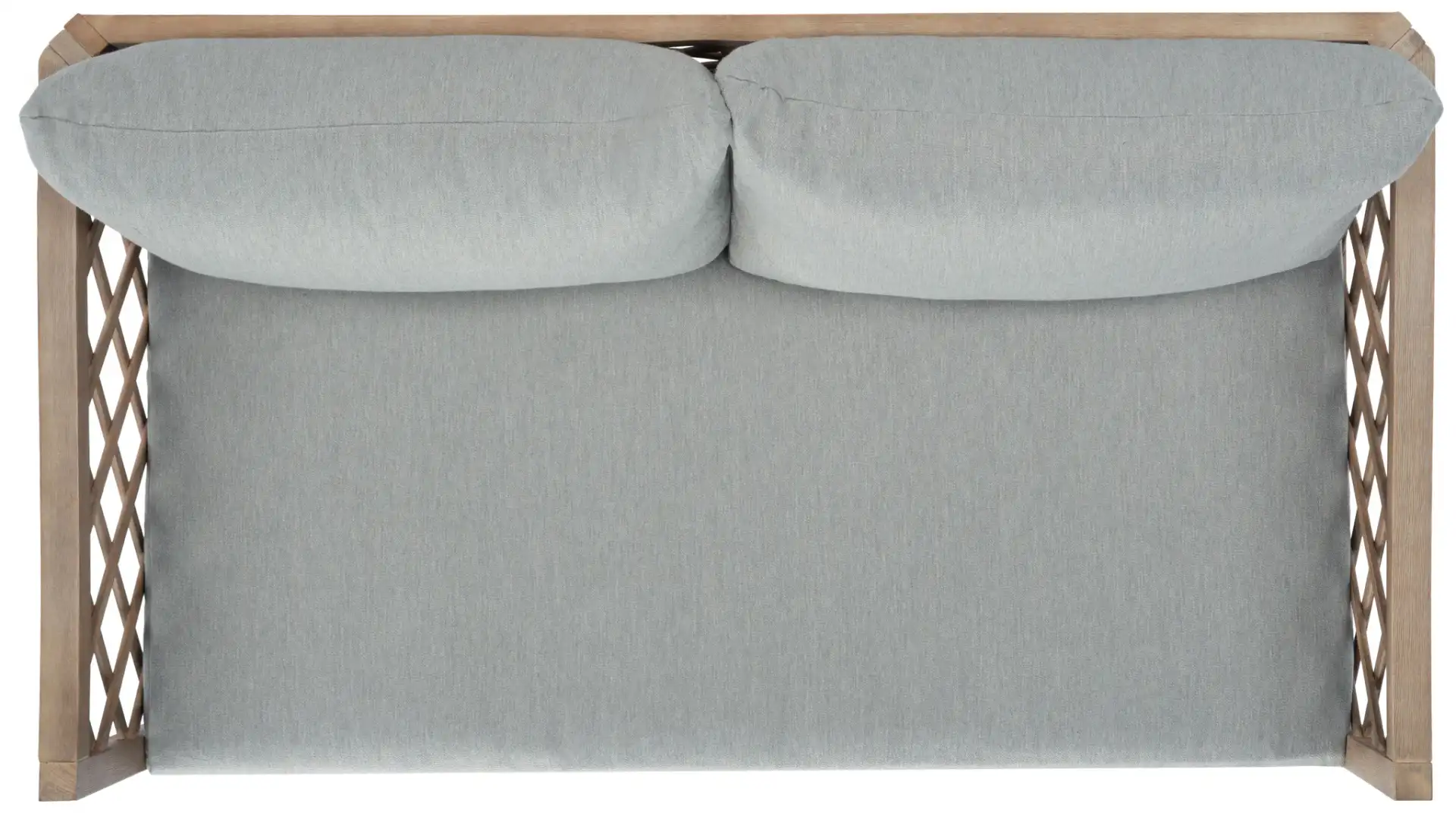 Fiji Wood Patio Sofa in Brown / Light Gray, detail view