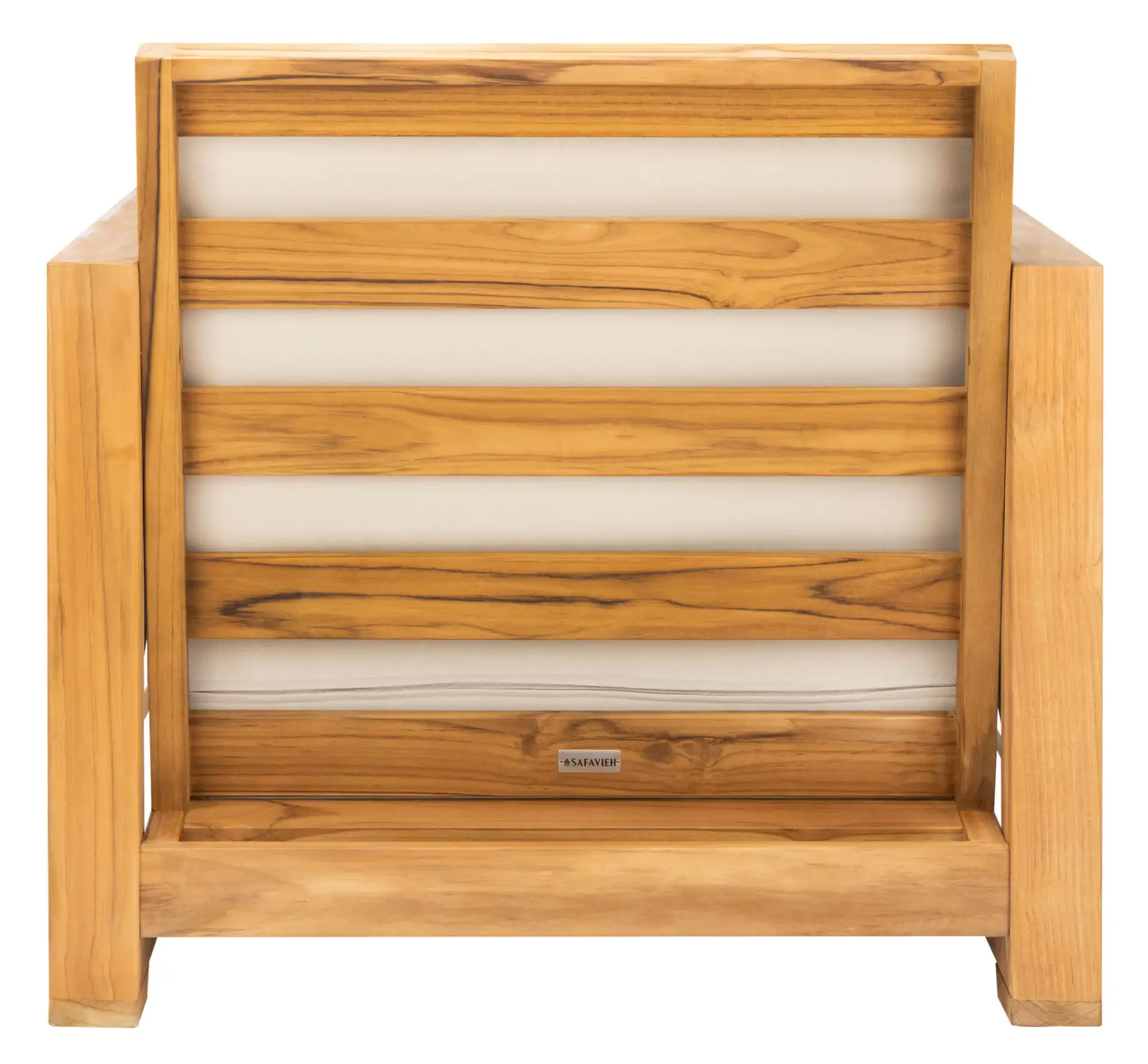 Andros Teak Patio Chair in Natural / Beige, detail view