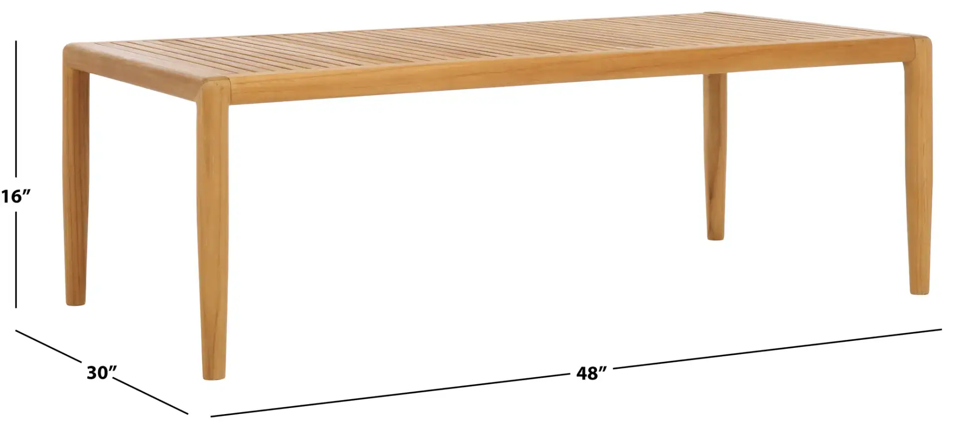 Tortuga Patio Coffee Table in Natural, detail view