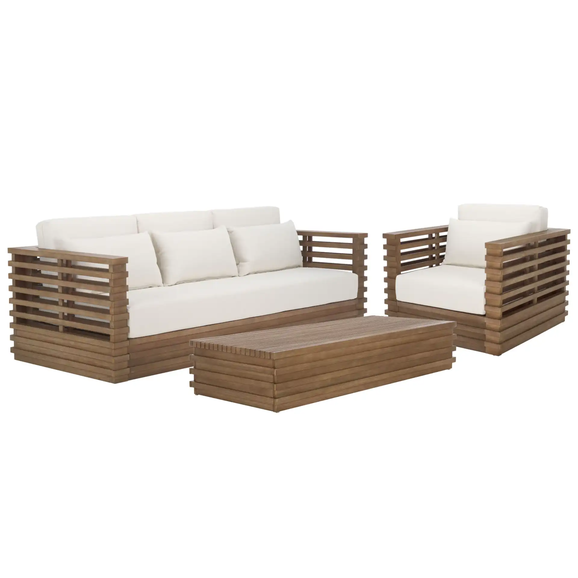 Tortuga Patio Coffee Table in Natural, detail view