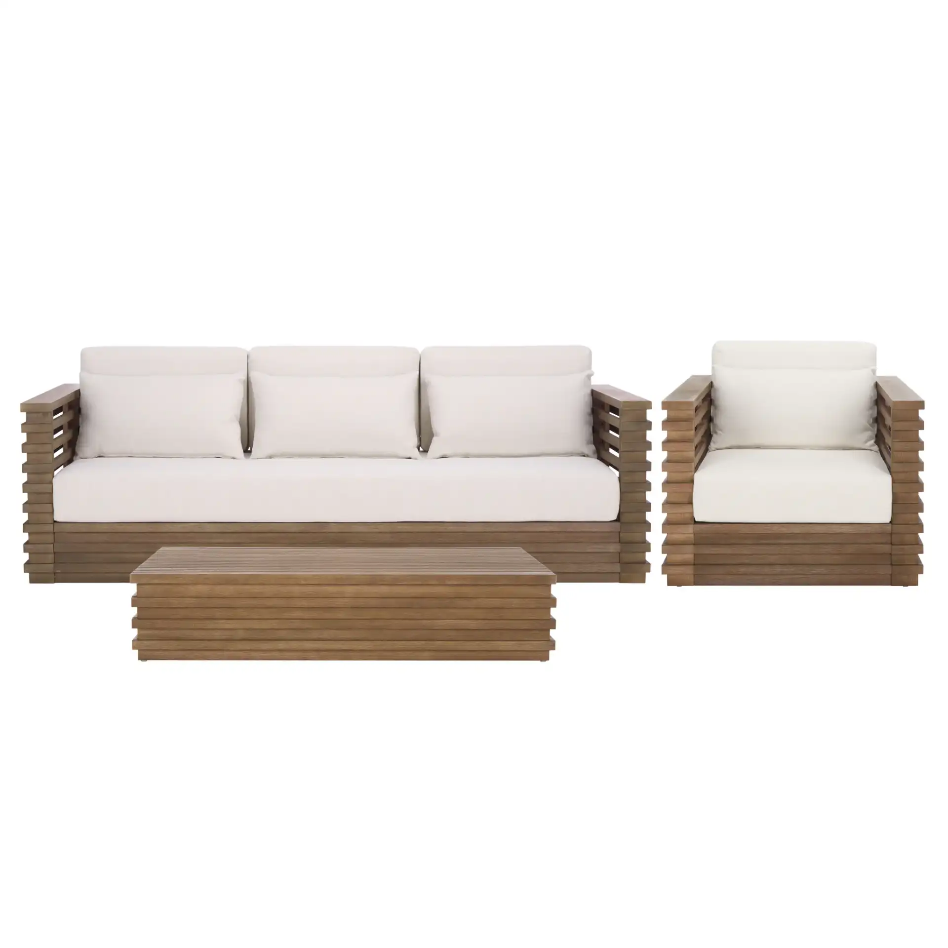 Tortuga Patio Coffee Table in Natural, detail view