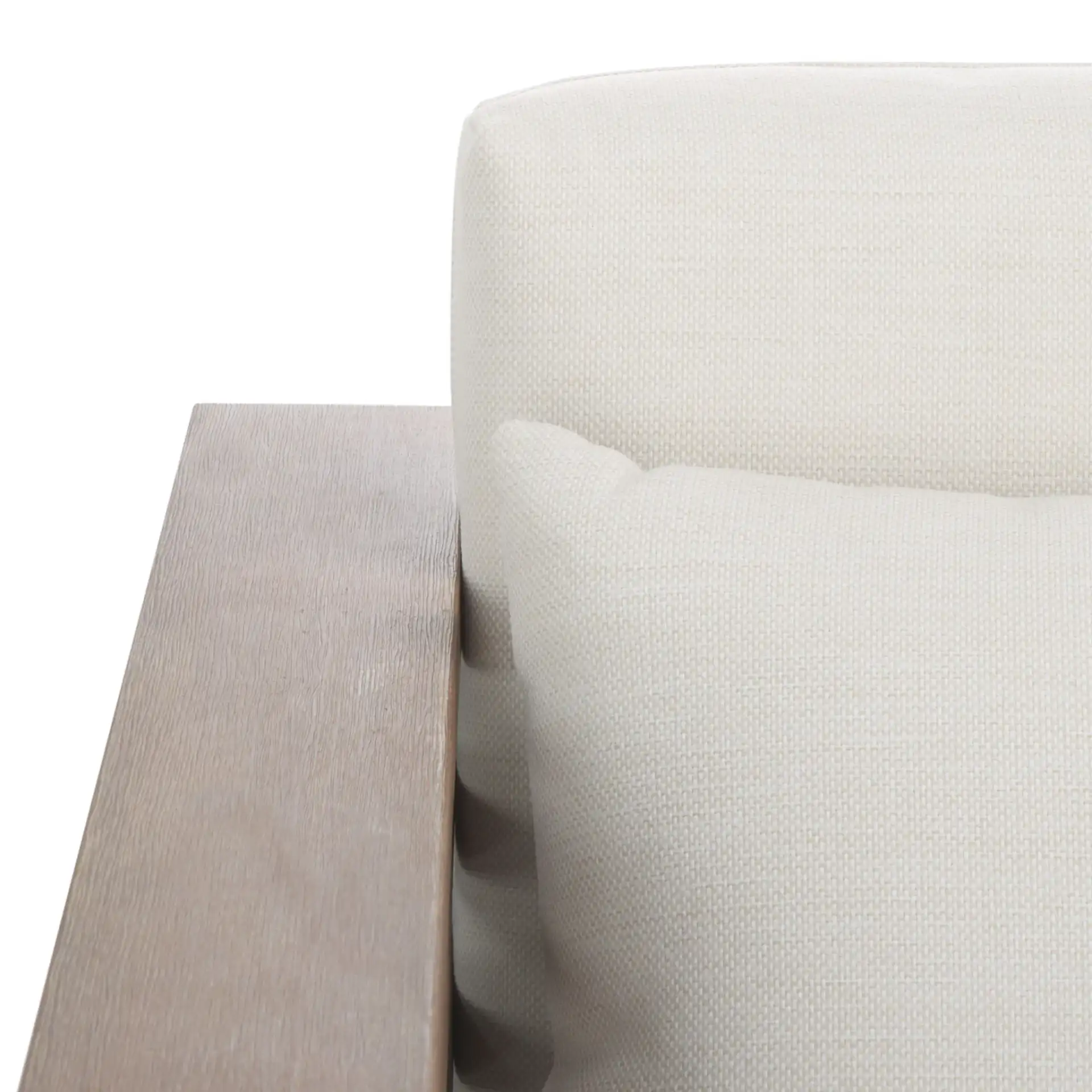 Tortuga Patio Sofa in Natural / White in a styled room