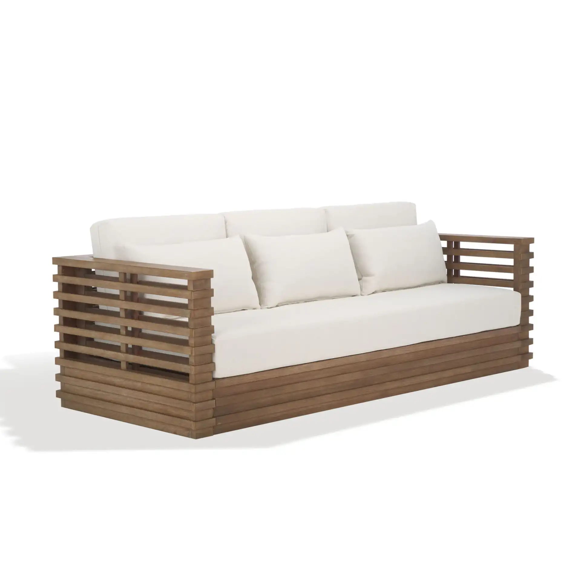 Tortuga Patio Sofa in Natural / White, detail view