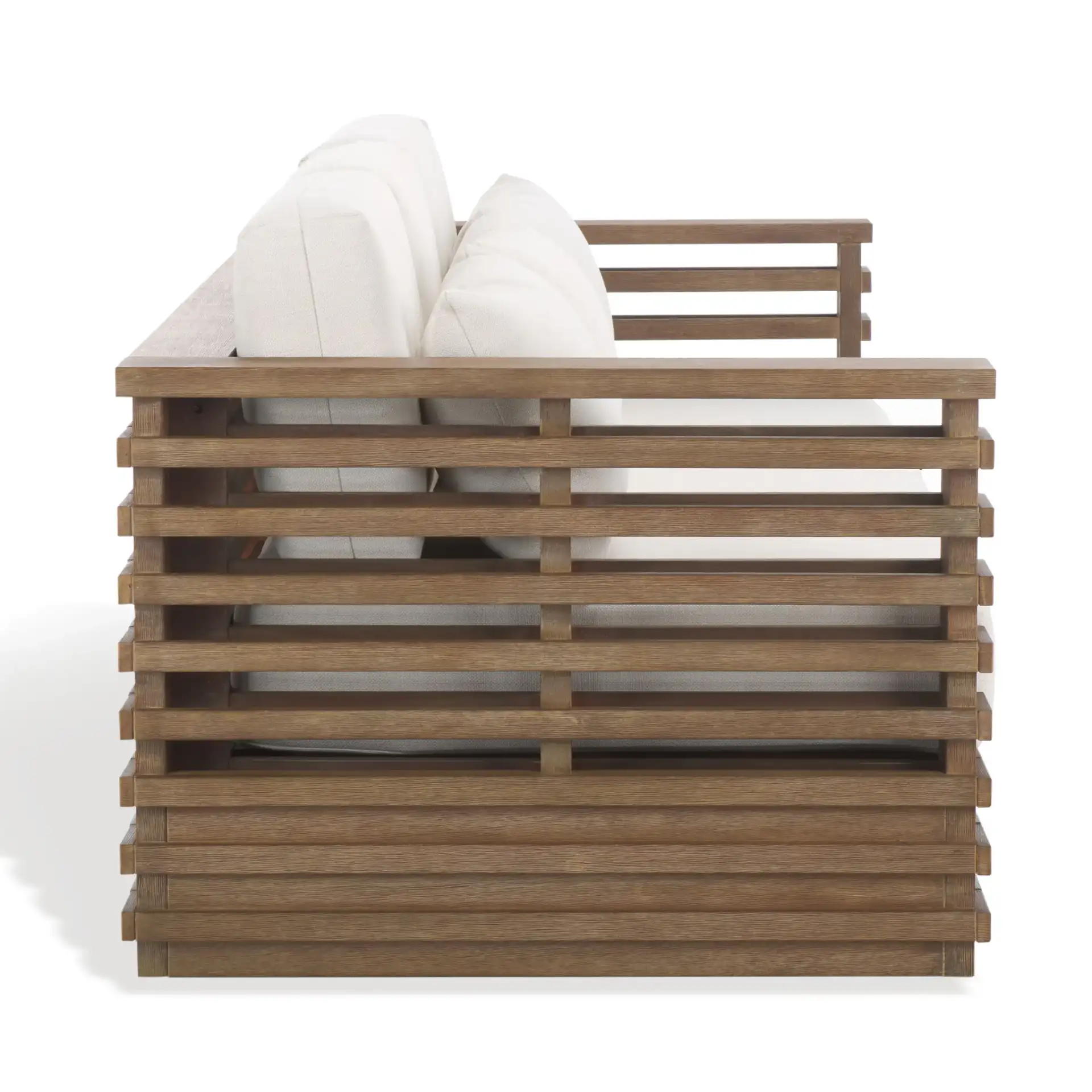 Tortuga Patio Sofa in Natural / White, detail view