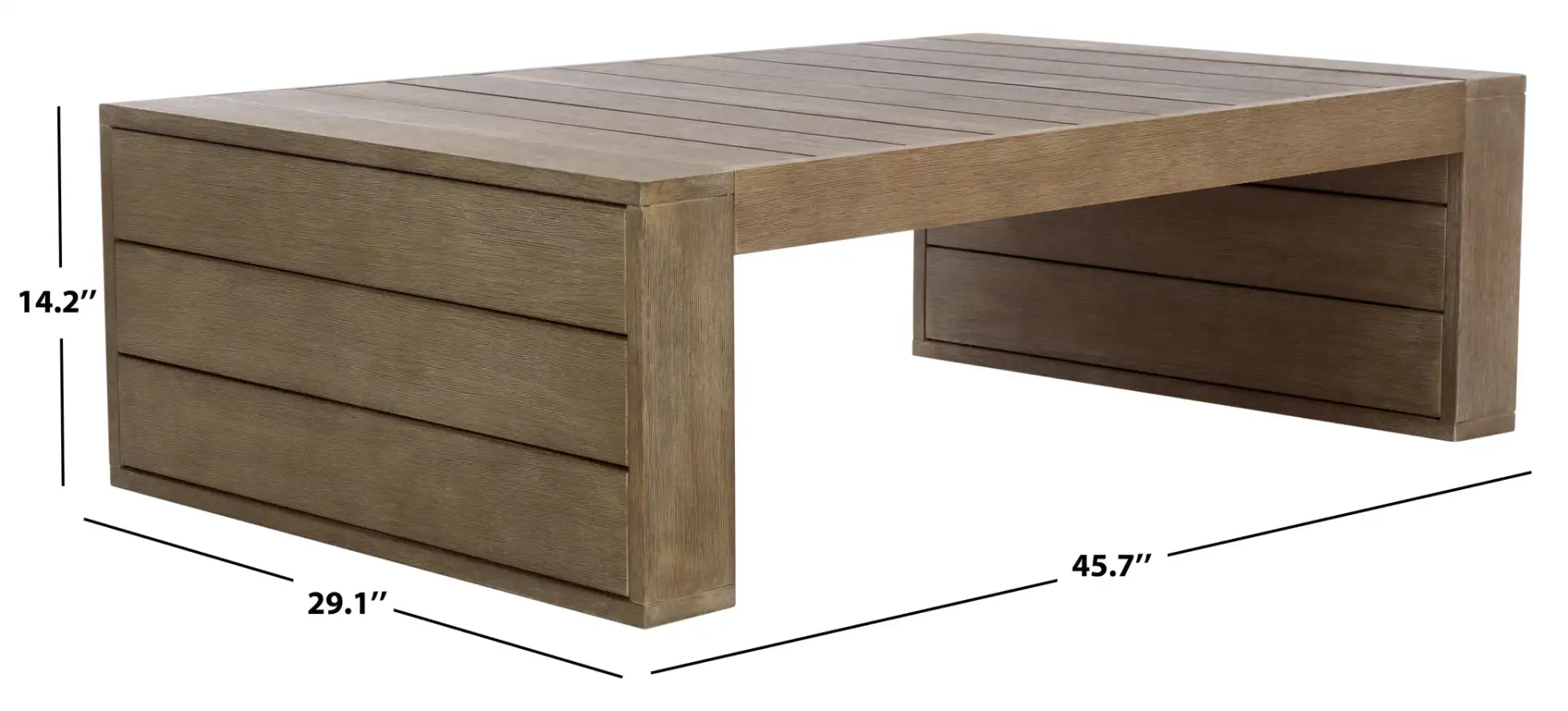 Santiago Patio Coffee Table in Natural, detail view