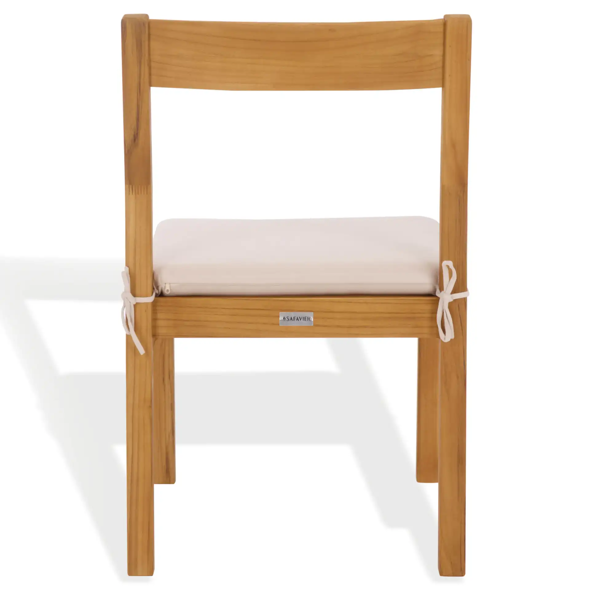 Mayaguana Teak Dining Chair (Set of 2) in Natural / White, detail view