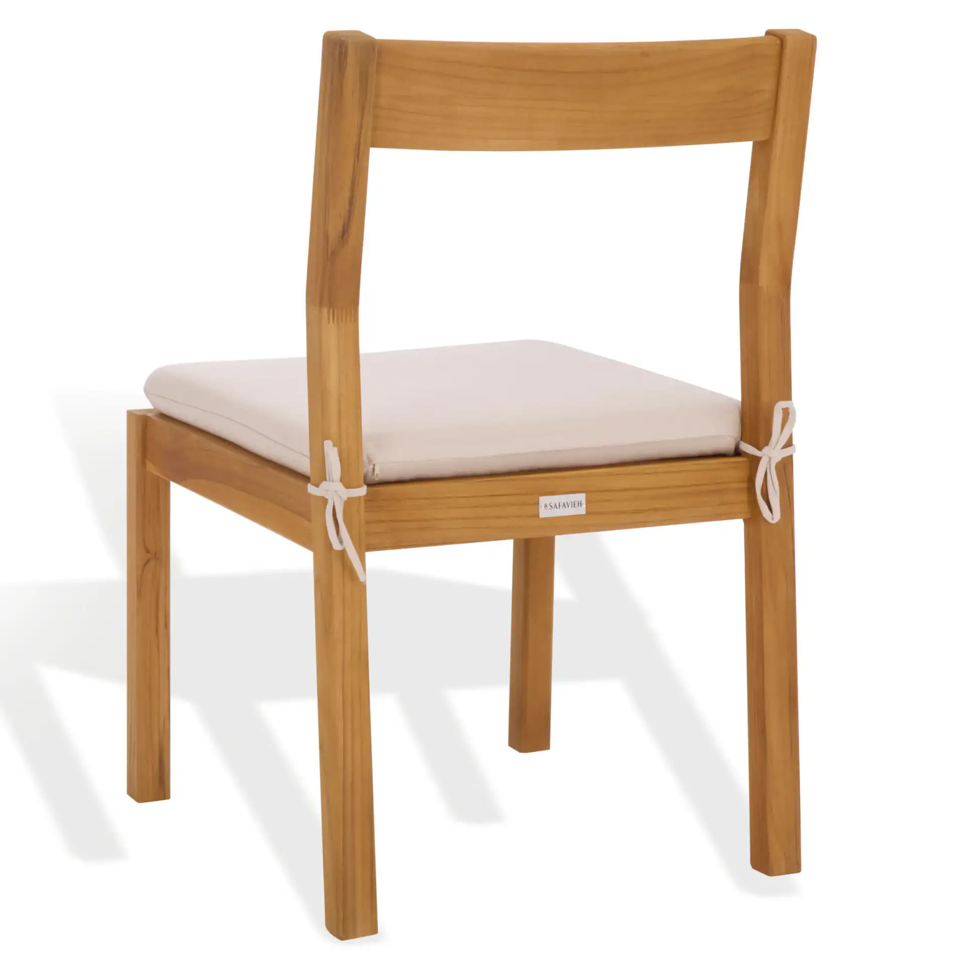 Mayaguana Teak Dining Chair (Set of 2) in Natural / White, detail view