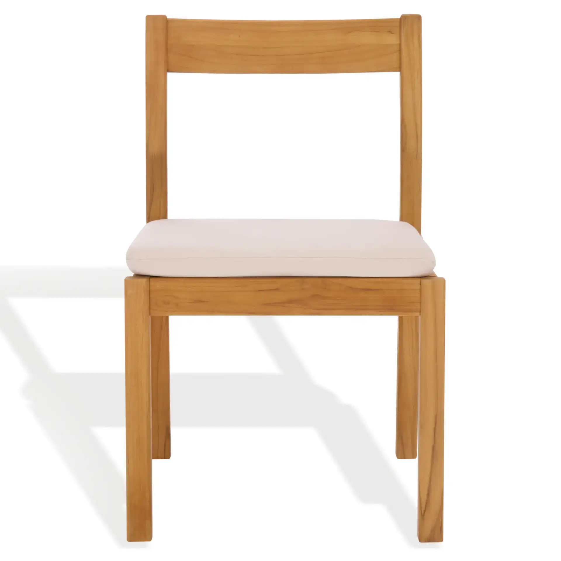 Mayaguana Teak Dining Chair (Set of 2) in Natural / White, detail view