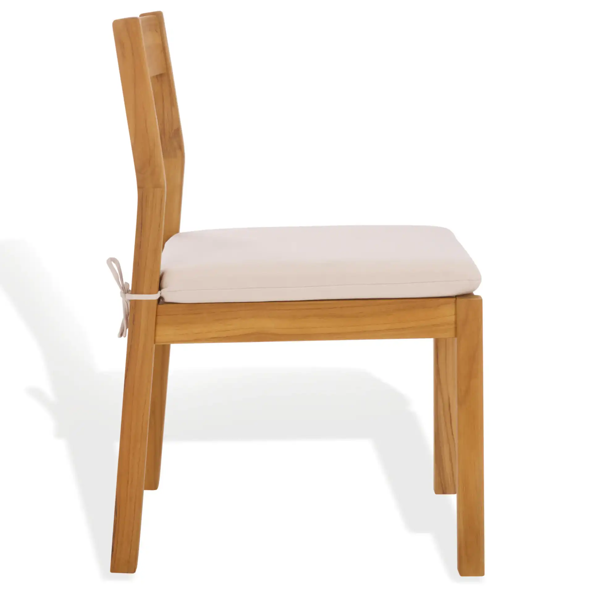 Mayaguana Teak Dining Chair (Set of 2) in Natural / White, detail view