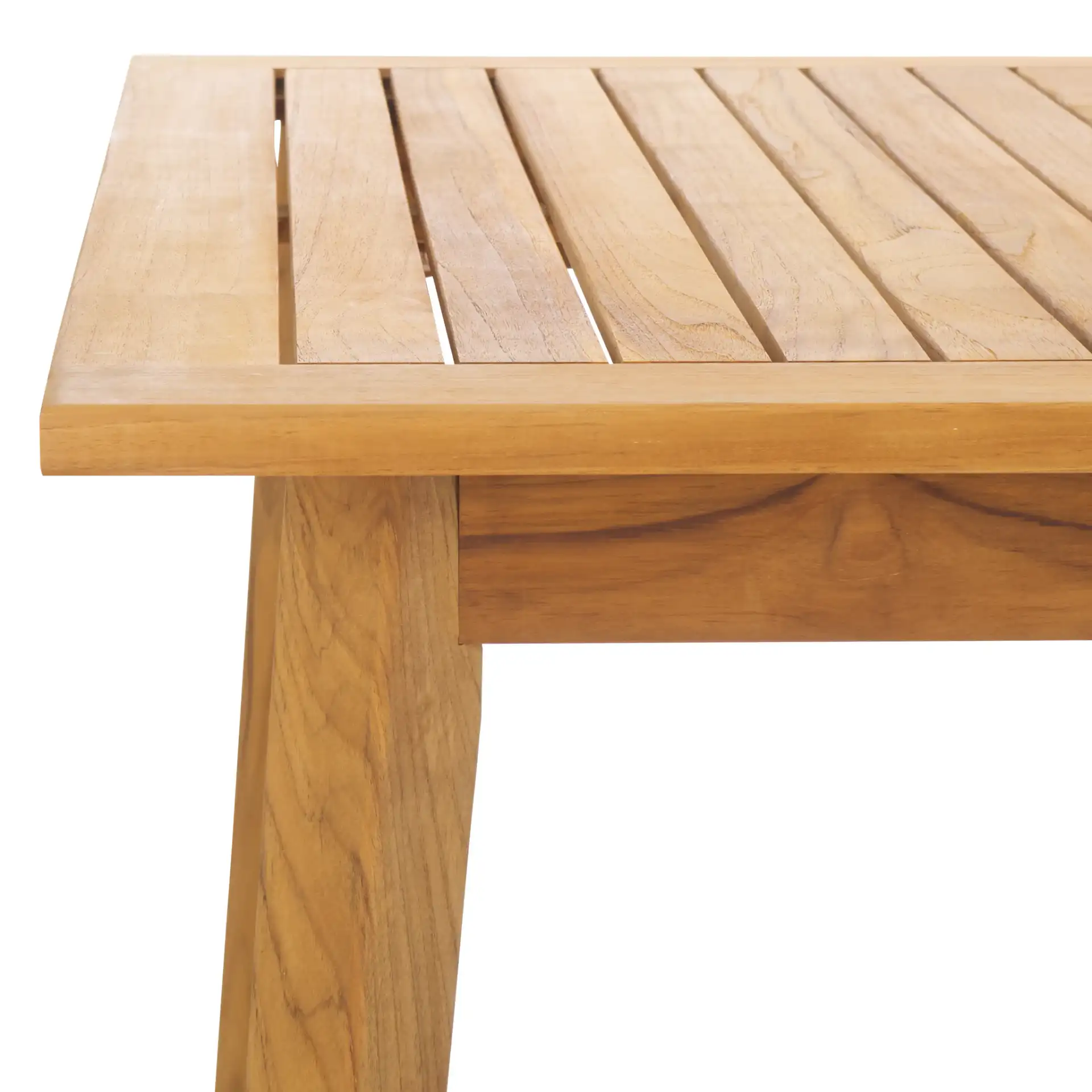 Mayaguana Teak Dining Table in Natural in a styled room