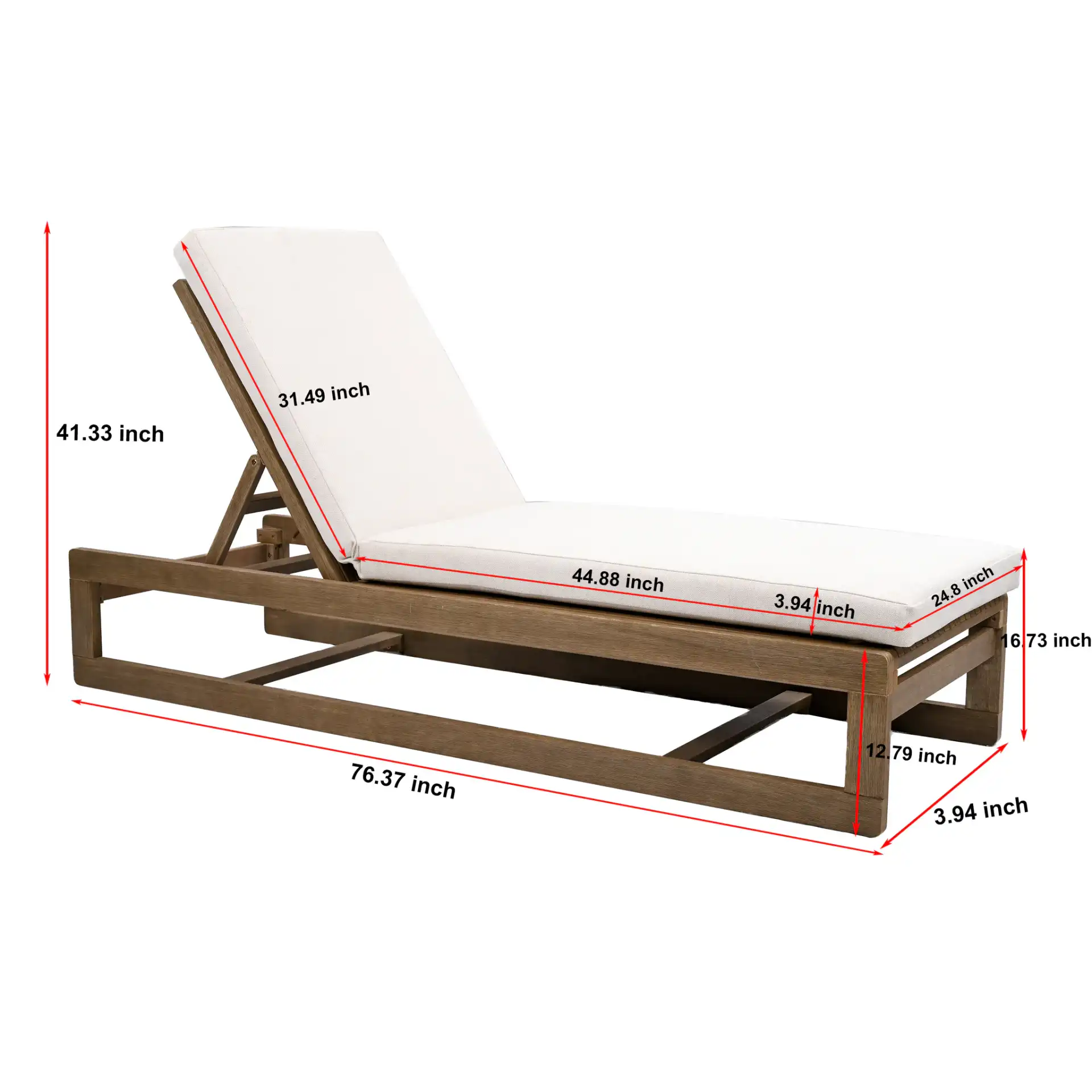 Saint Vincent Chaise Lounge in Natural / Beige, detail view