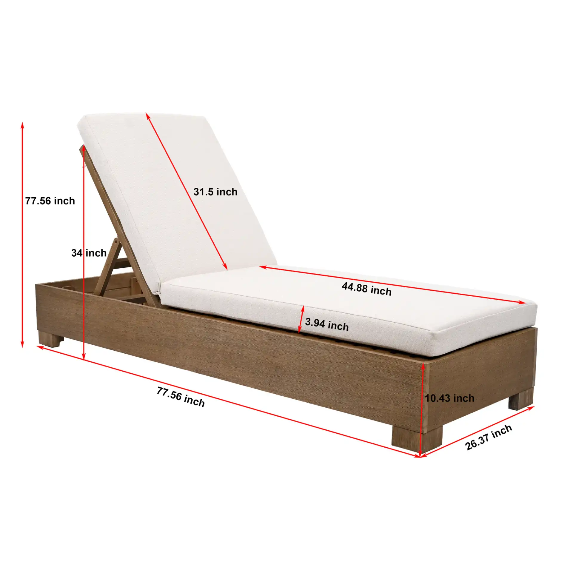 Blanquilla Chaise Lounge in Natural / Beige, detail view