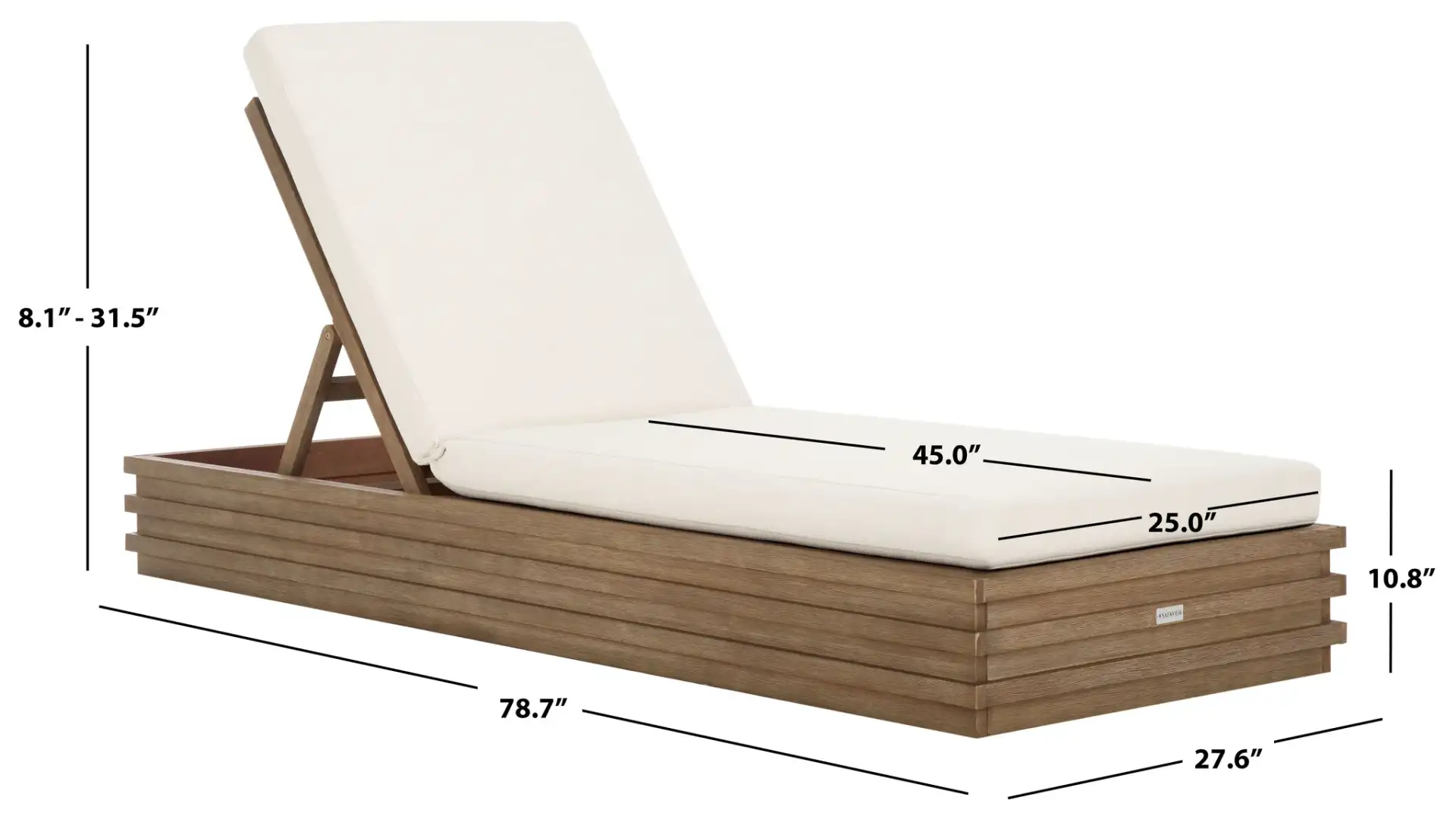 Barbados Chaise Lounge in Natural / Beige, detail view