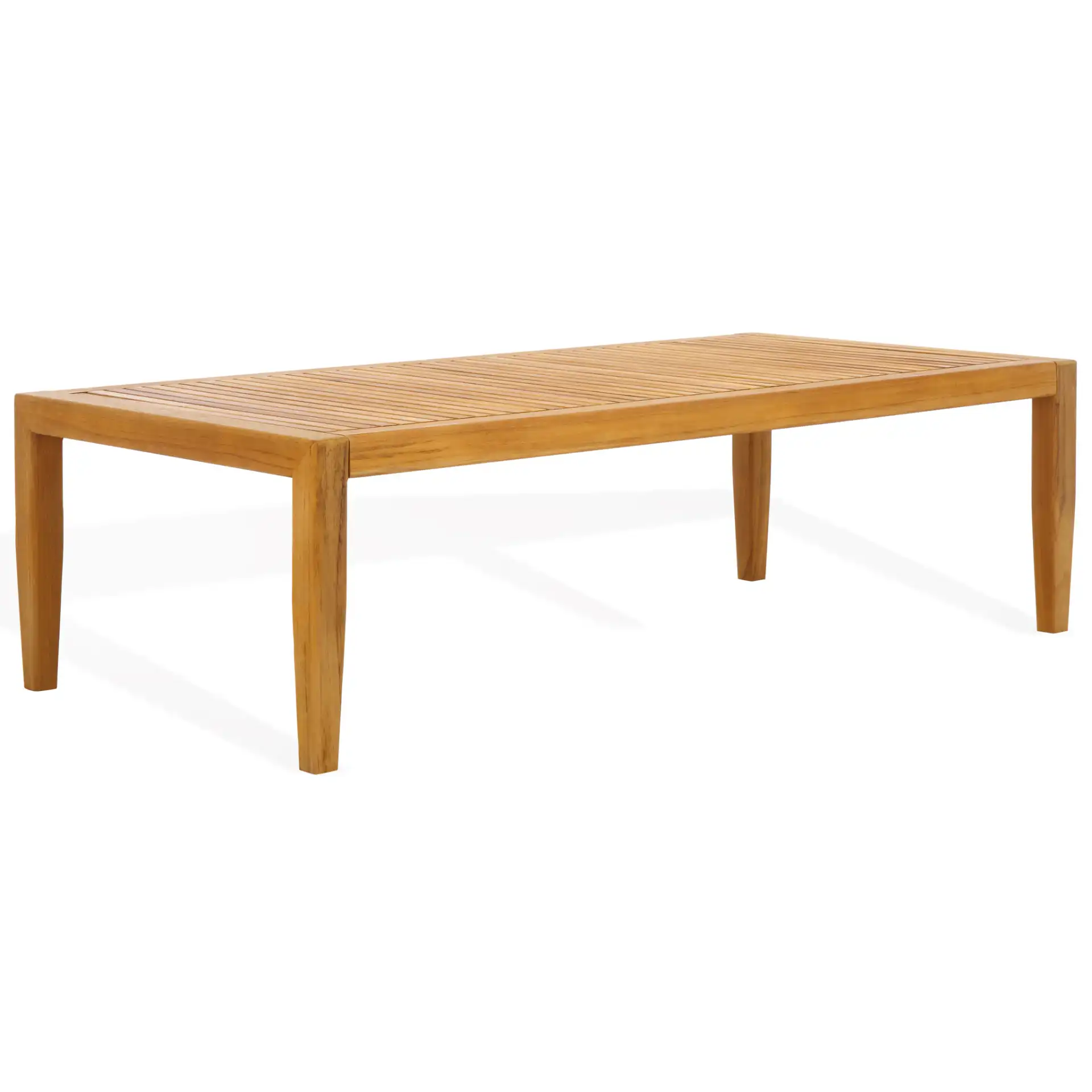 Samoa Teak Patio Coffee Table in Natural, detail view