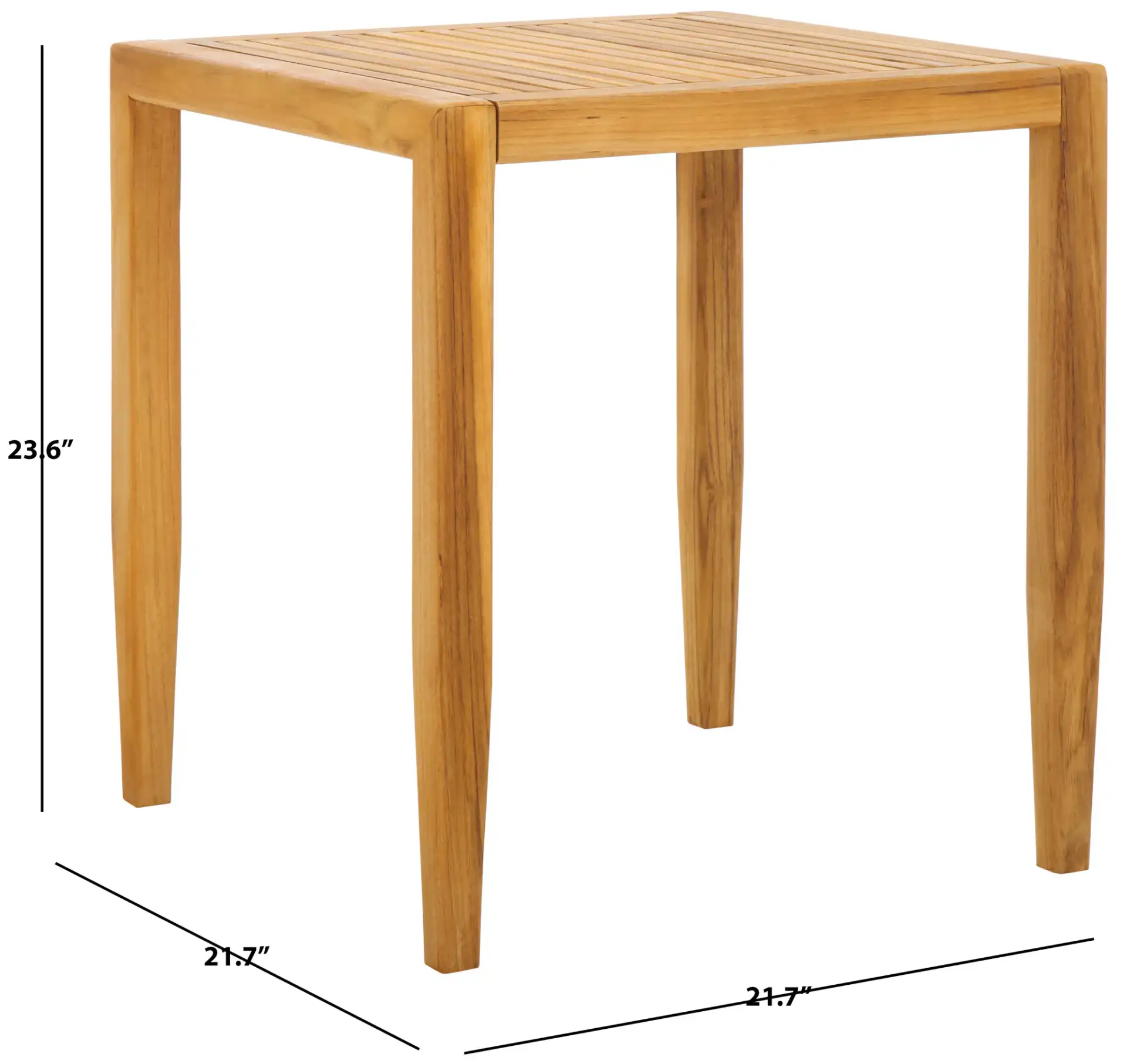 Samoa Teak Patio Accent Table in Natural, detail view