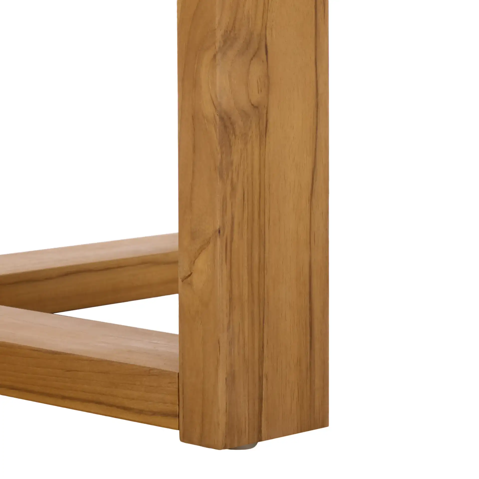 Mayaguana Round Teak Dining Table in Natural in a styled room