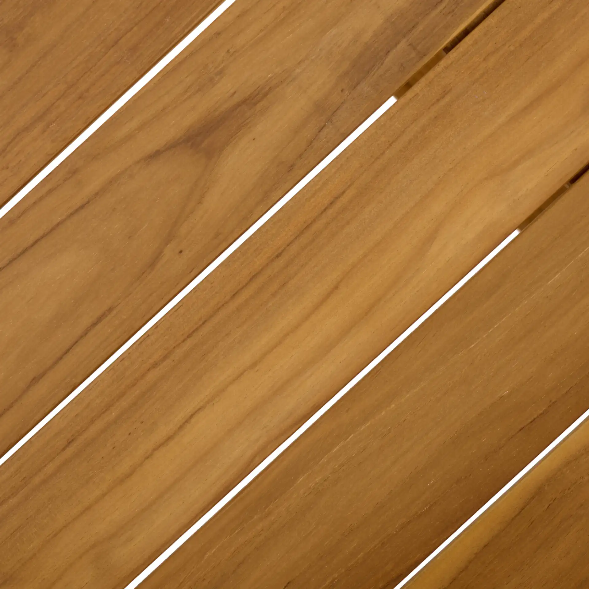 Mayaguana Round Teak Dining Table in Natural, detail view