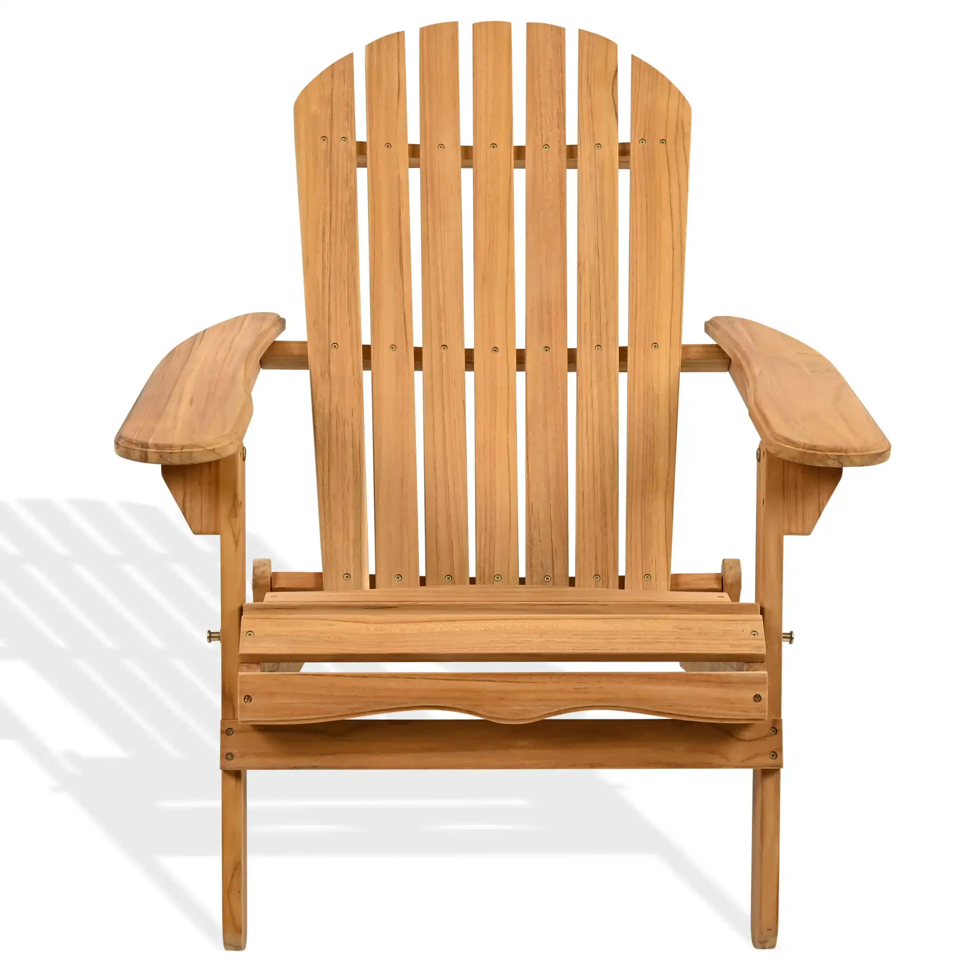 Alani Teak Adirondack Chair in Natural, detail view