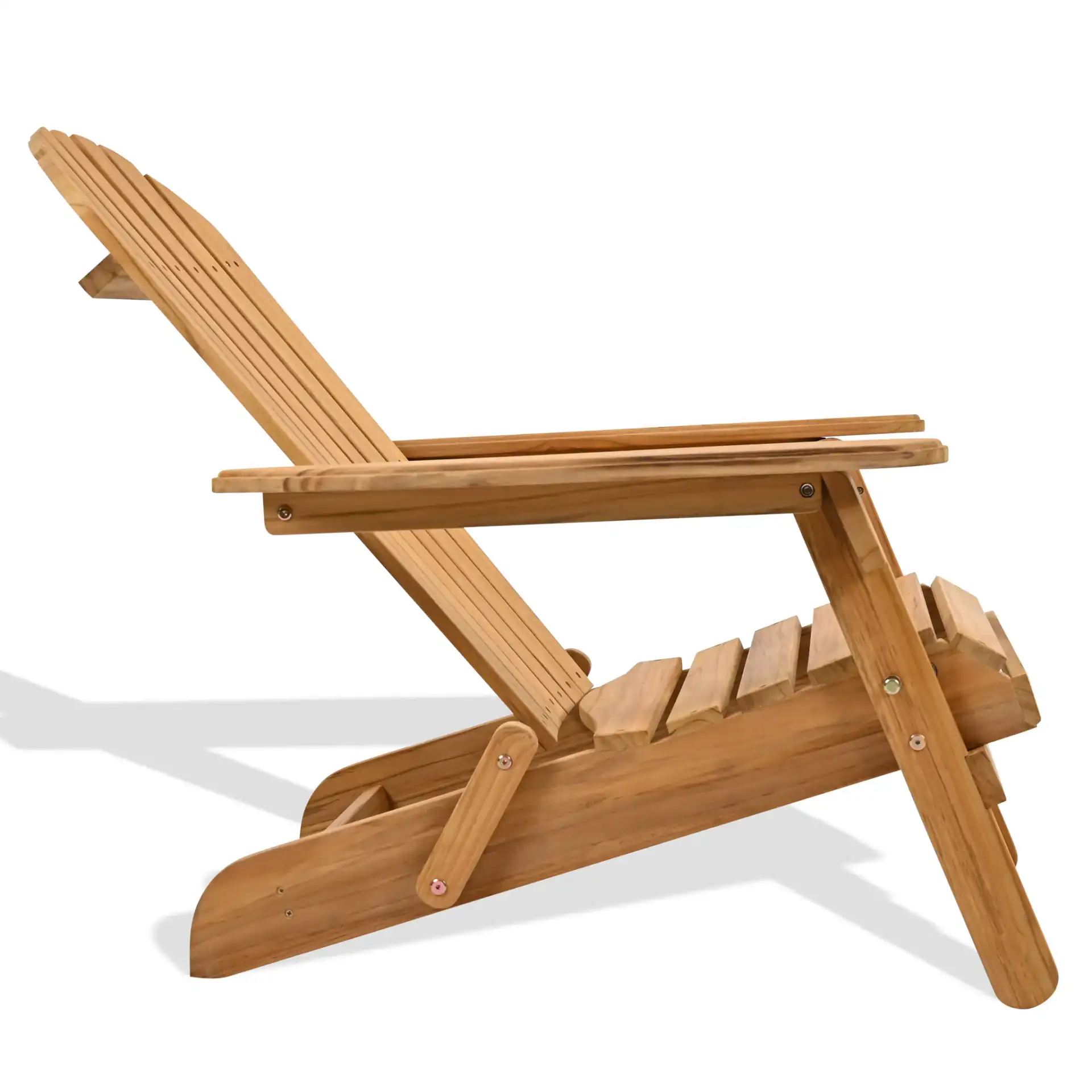 Alani Teak Adirondack Chair in Natural, detail view