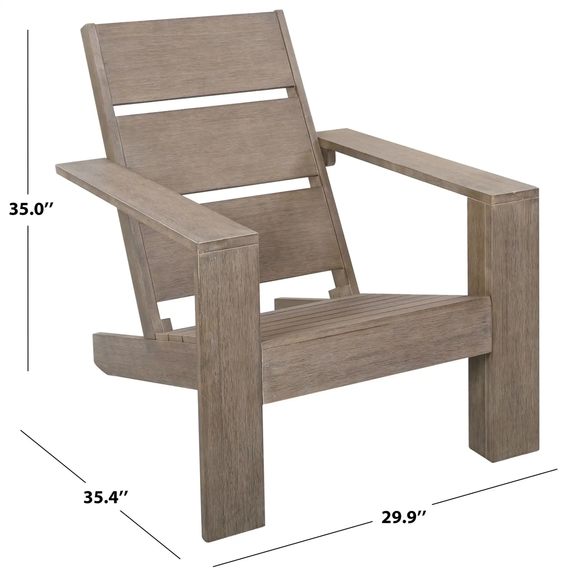 Coral Adirondack Chair in Gray, detail view