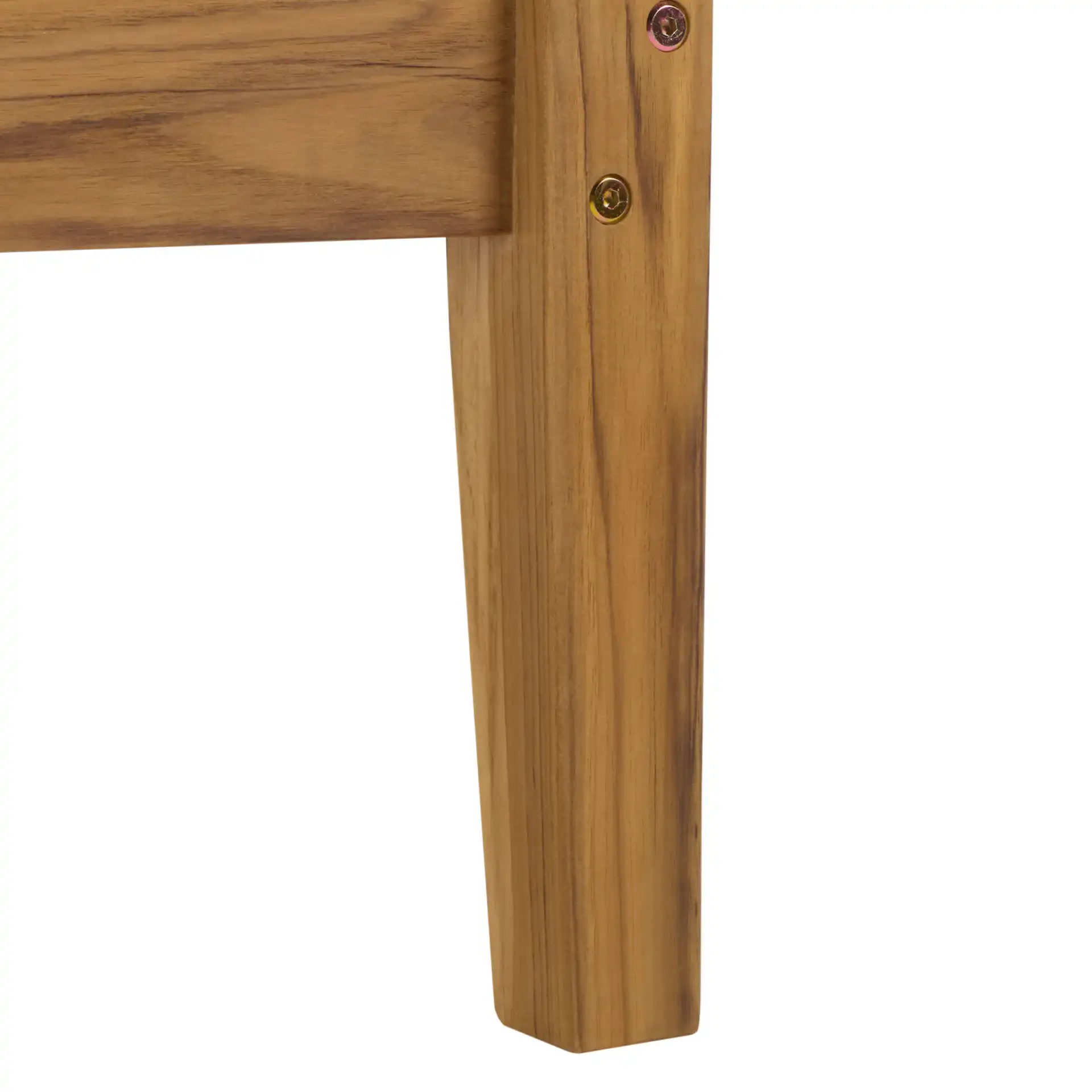 Montclair Teak Chaise Lounge in White / Natural Teak, detail view
