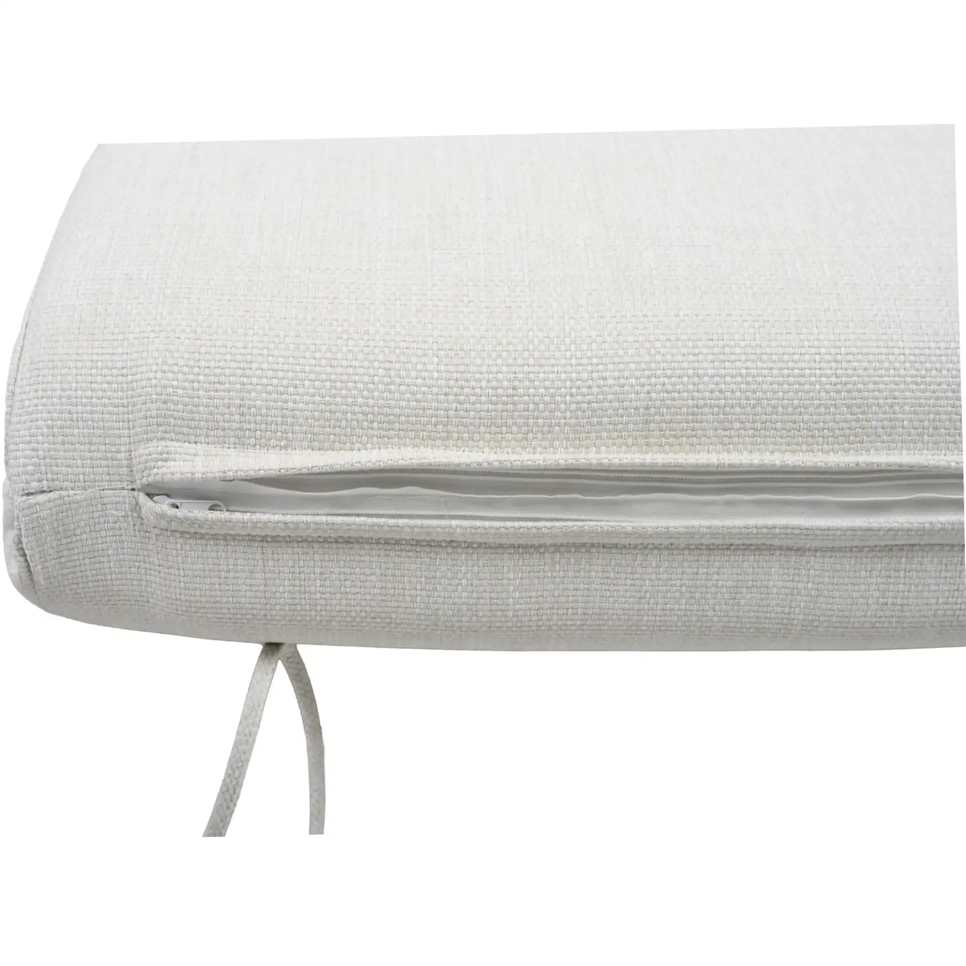 Montclair Teak Chaise Lounge in White / Natural Teak, detail view