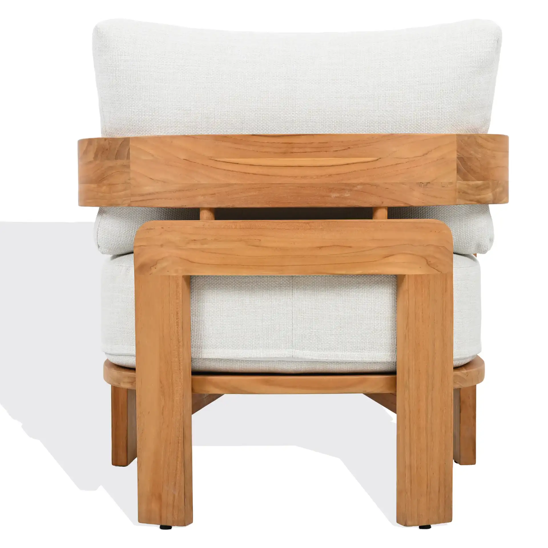 Achilles Teak Patio Chair in White / Natural Teak, detail view