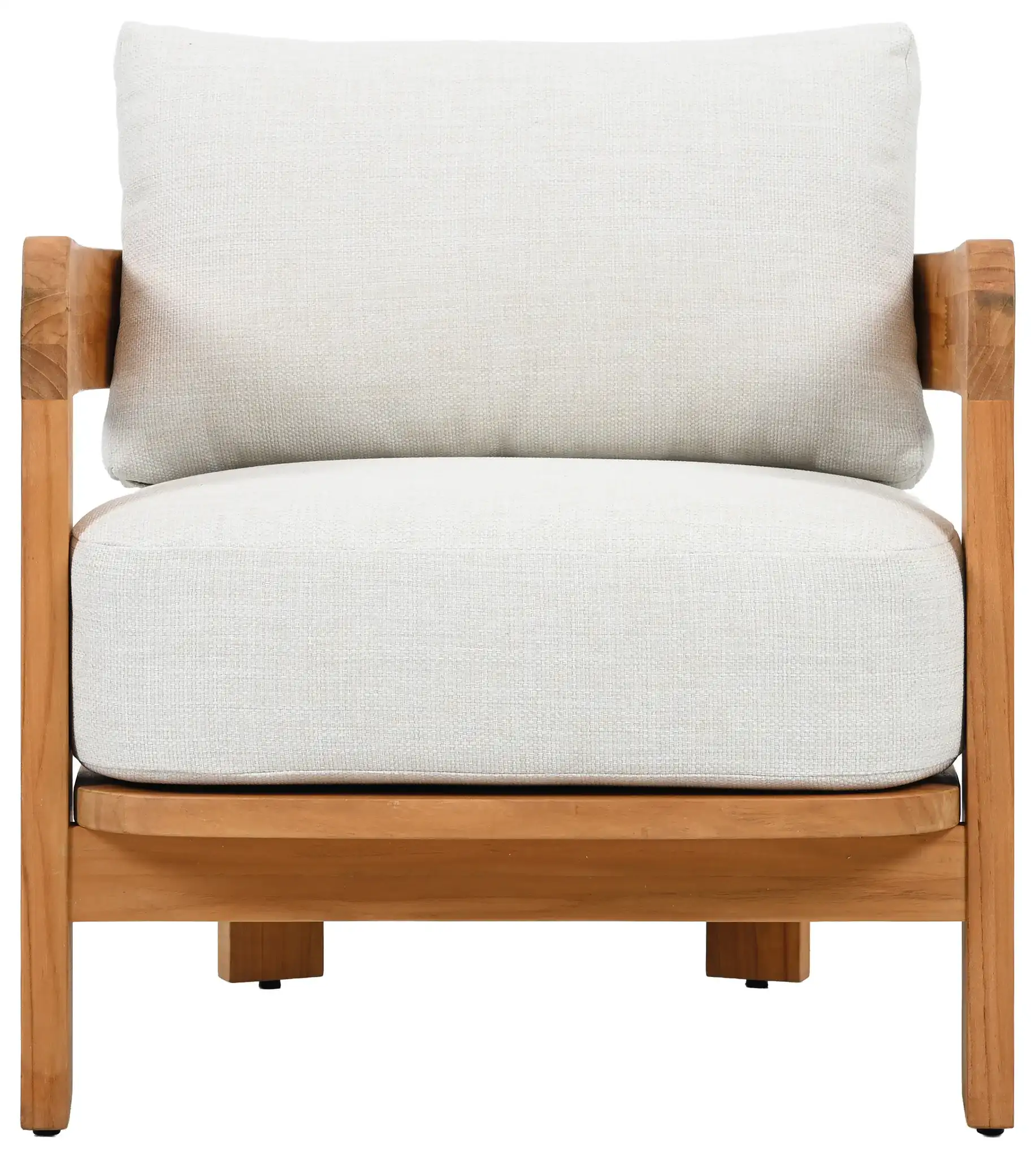 Achilles Teak Patio Chair in White / Natural Teak, detail view