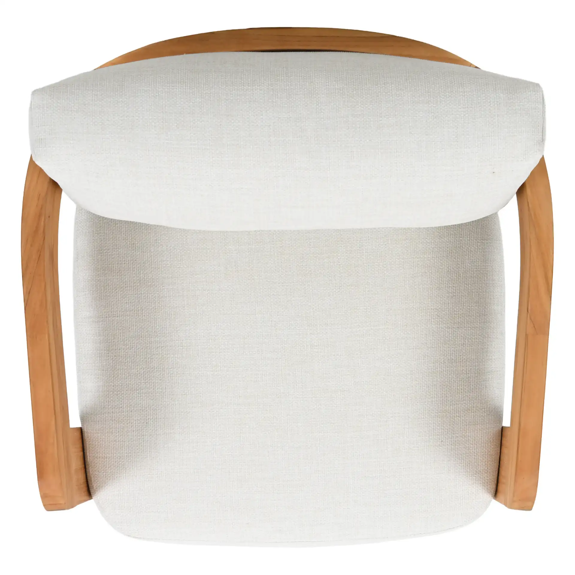 Achilles Teak Patio Chair in White / Natural Teak, detail view