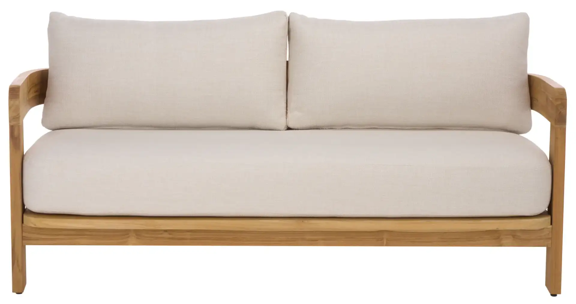 Achilles Teak Patio Sofa in White / Natural Teak