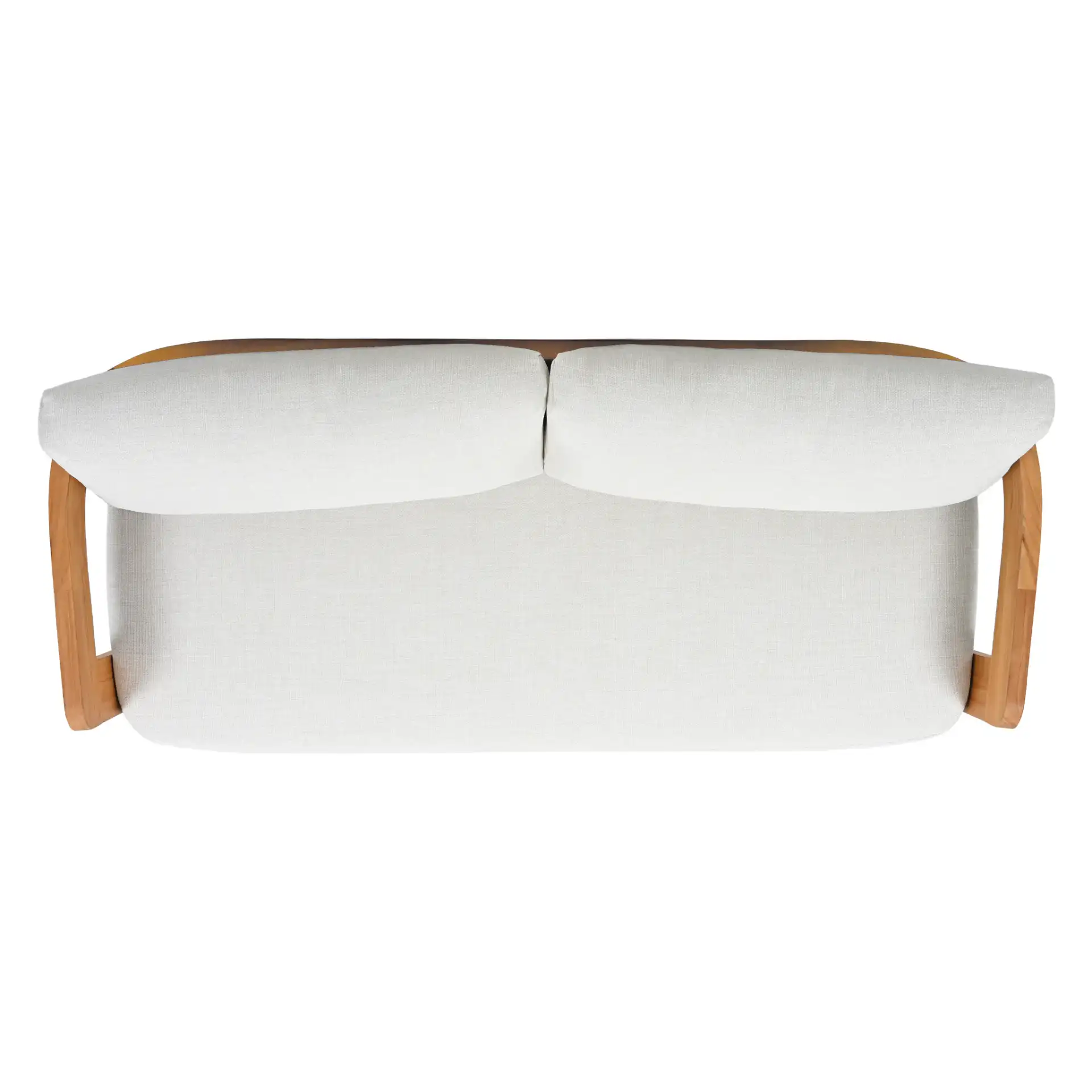 Achilles Teak Patio Sofa in White / Natural Teak, detail view
