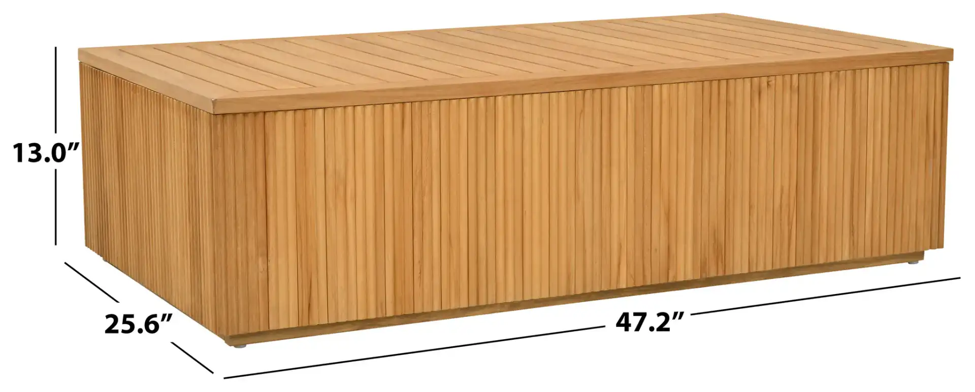 St Lucia Teakwood Coffee Table in Natural, detail view