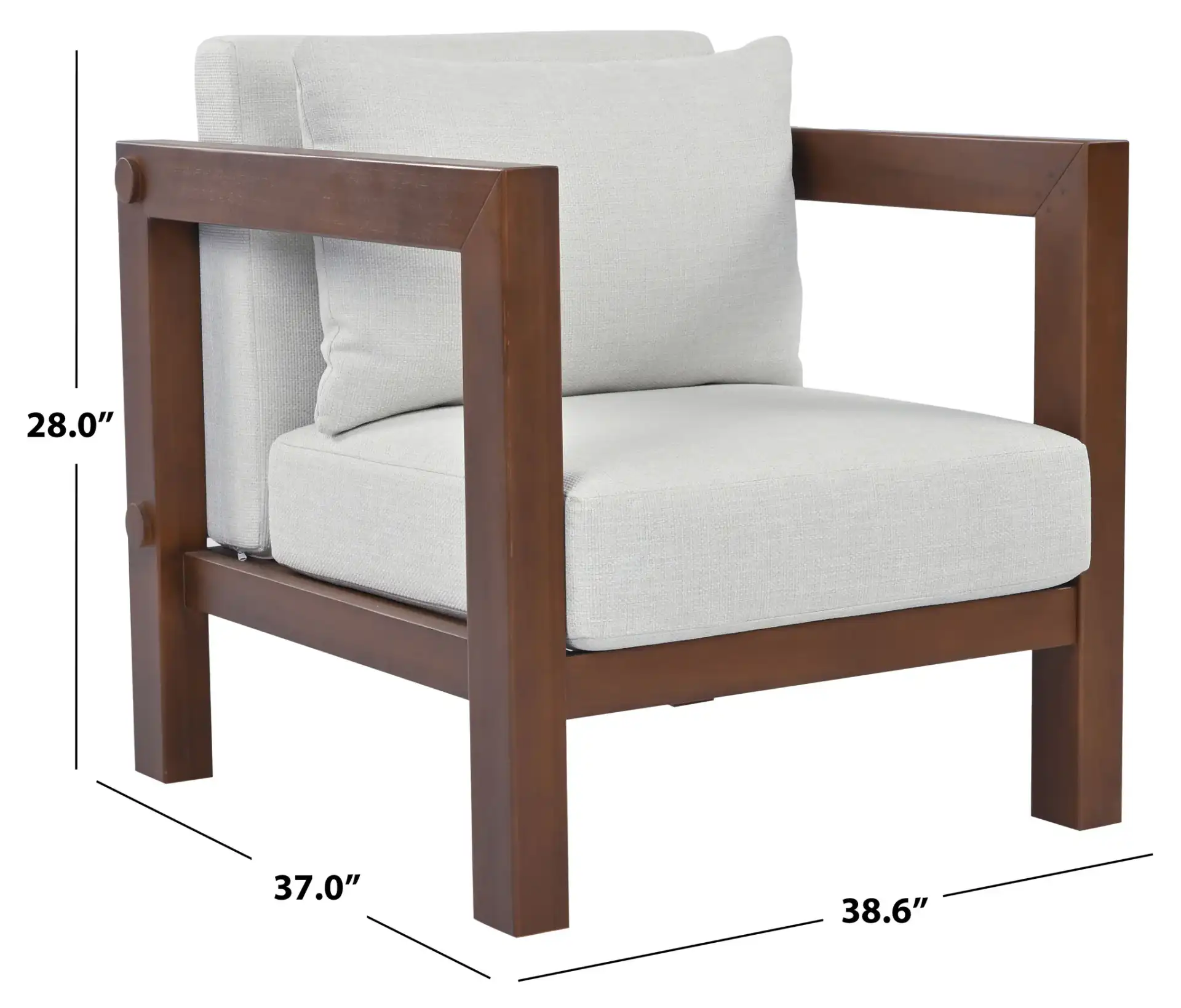 Cruise Eucalyptus Patio Chair in Walnut / White, detail view