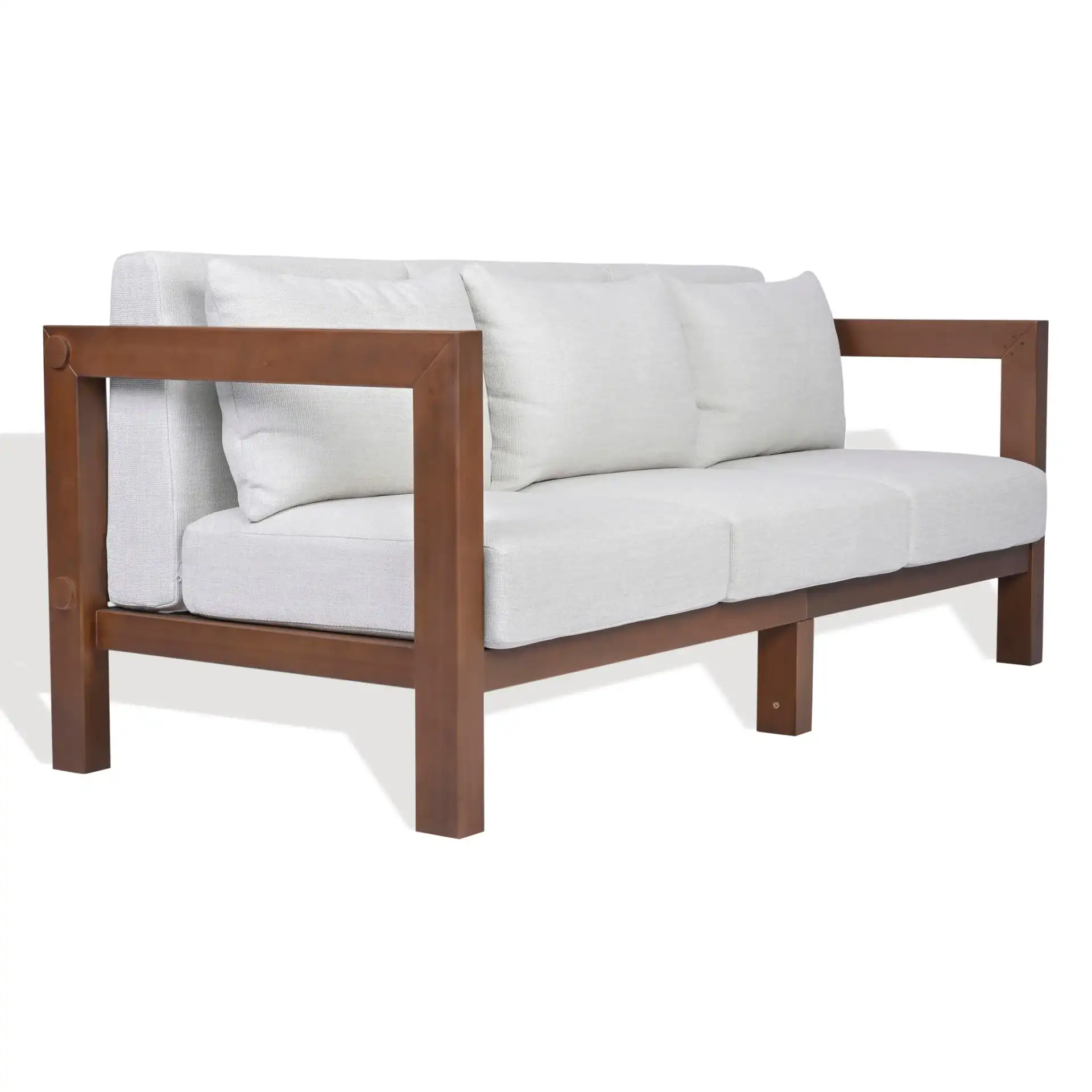 Cruise Eucalyptus Patio Sofa in Walnut / White, detail view