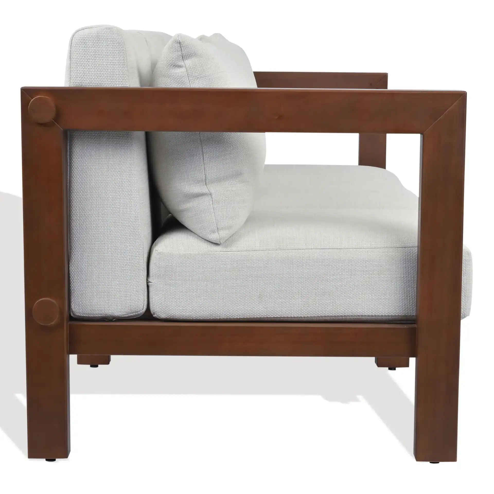 Cruise Eucalyptus Patio Sofa in Walnut / White, detail view