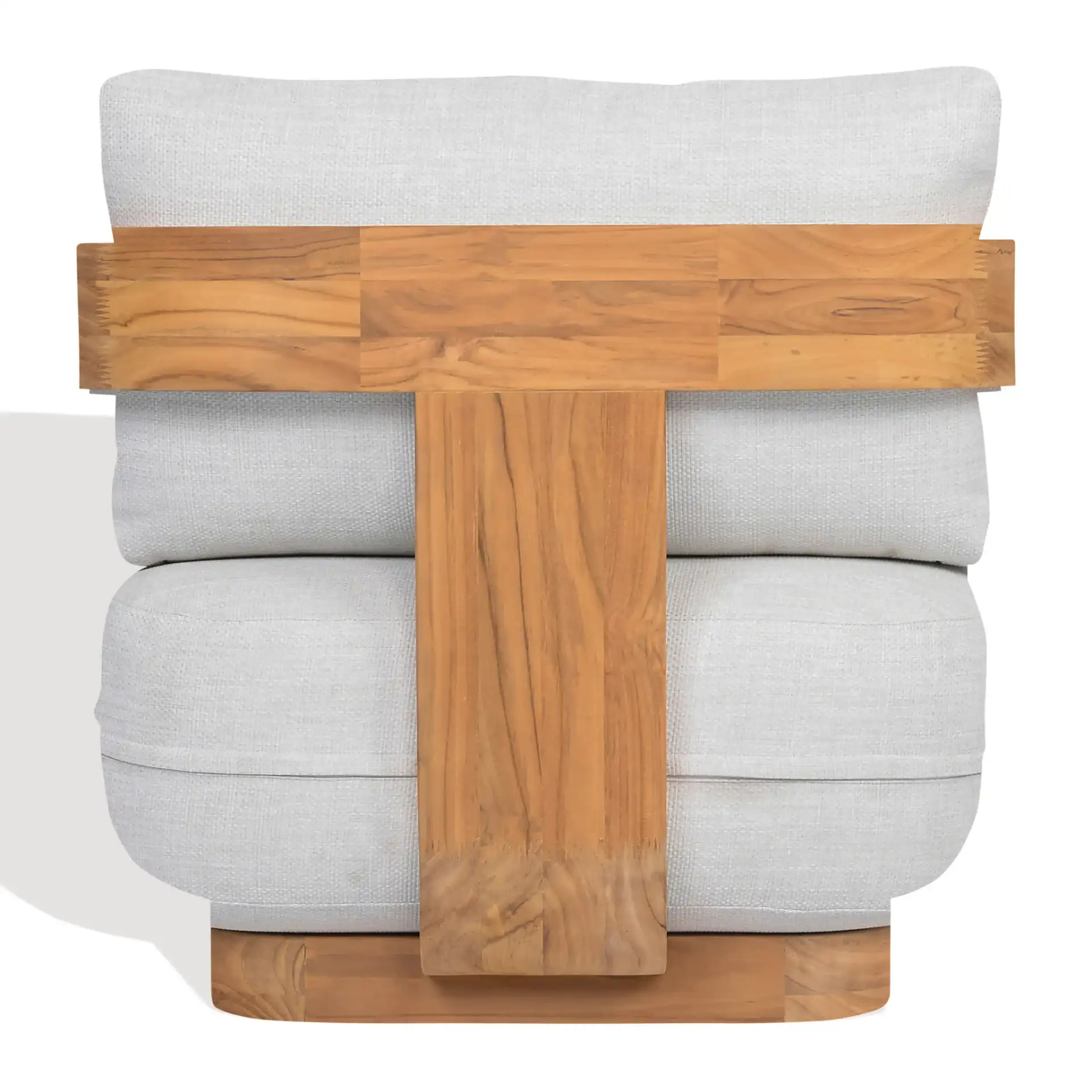 Leilani Teak Patio Chair in White / Natural Teak, detail view
