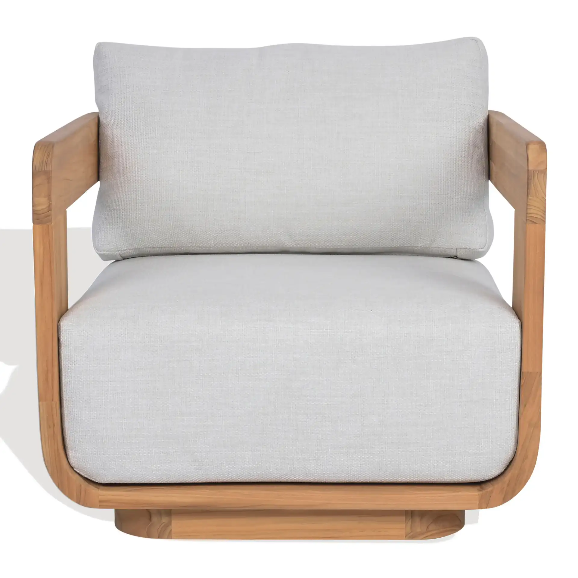 Leilani Teak Patio Chair in White / Natural Teak, detail view