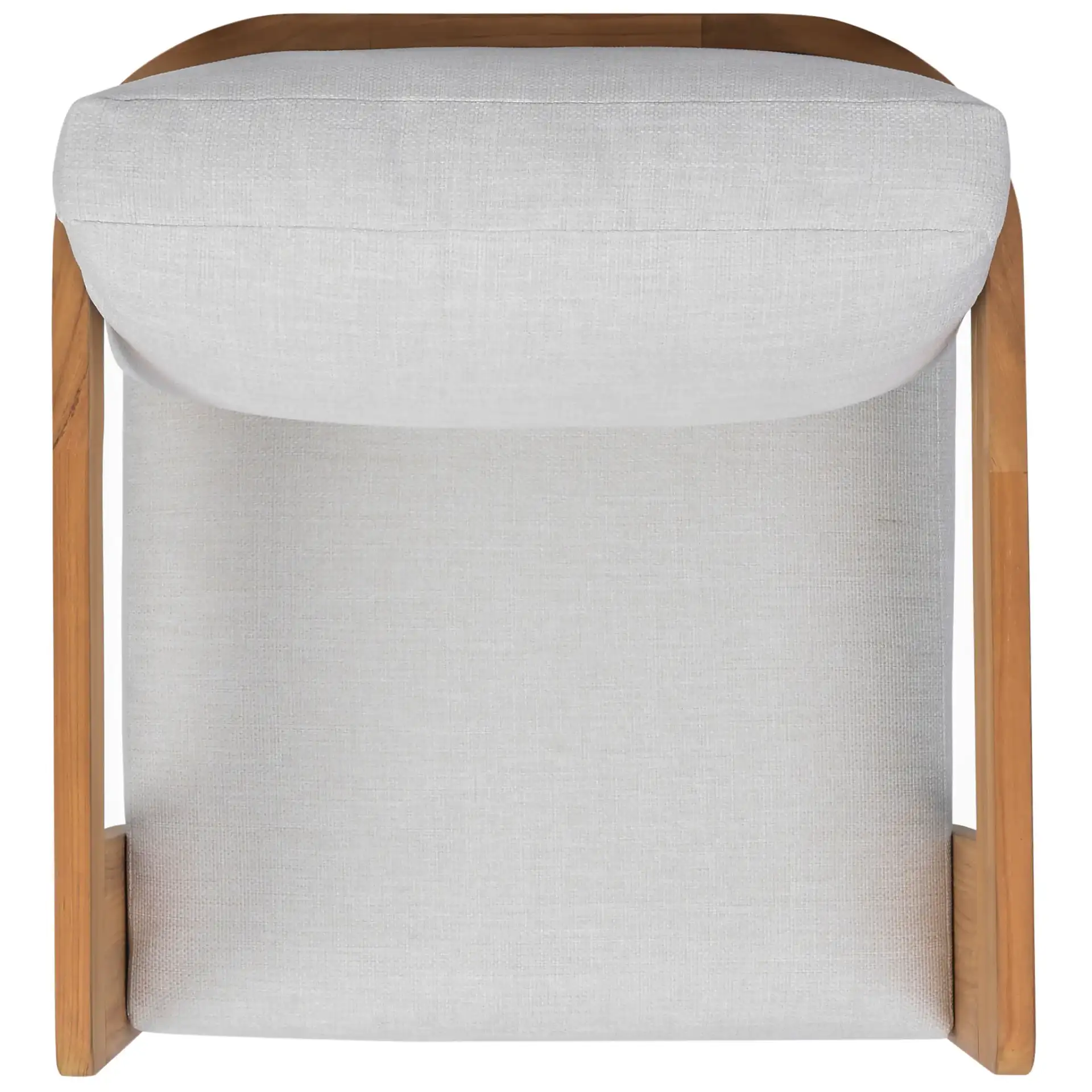 Leilani Teak Patio Chair in White / Natural Teak, detail view